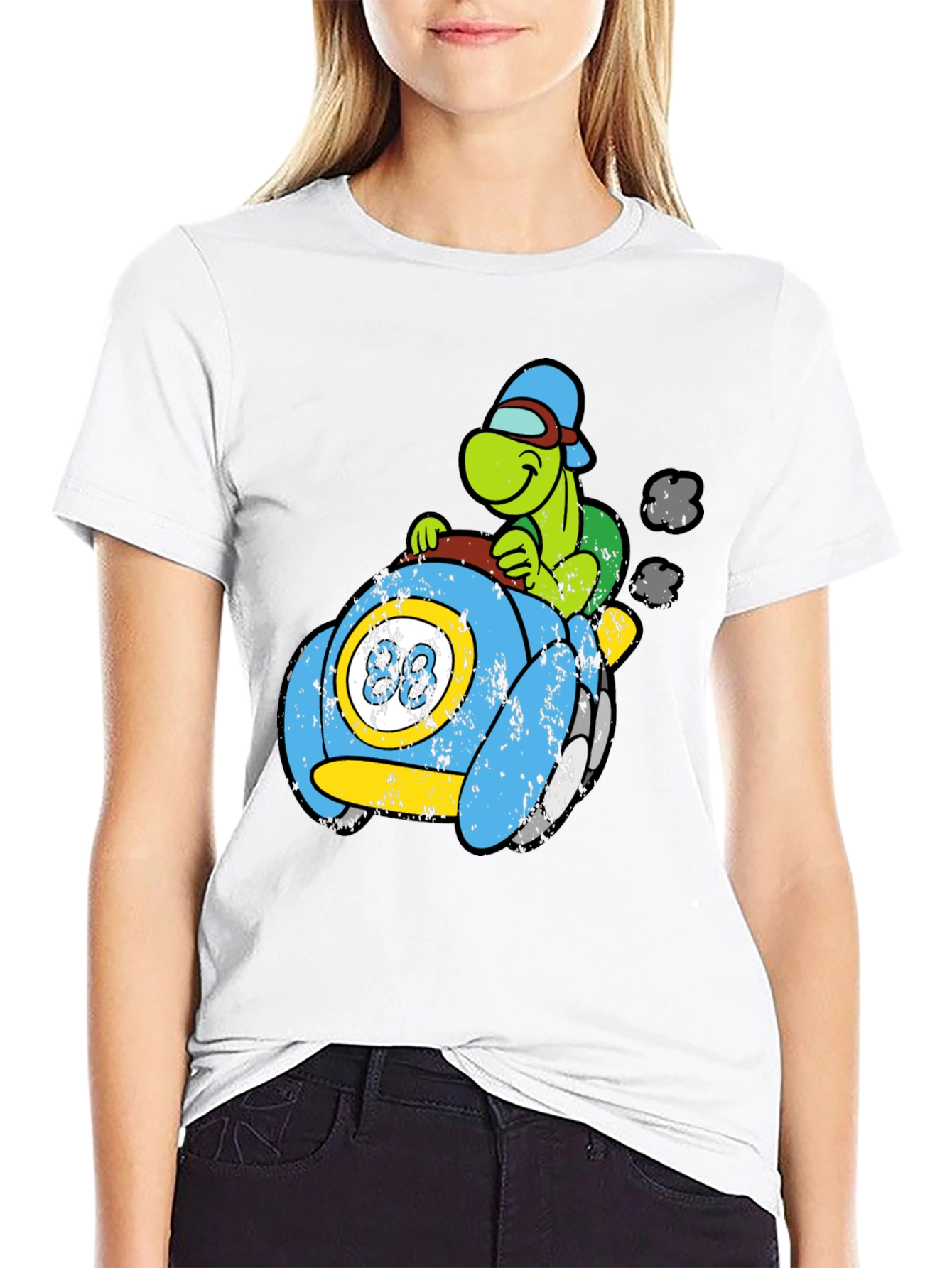Black Turtle Car Graphic Tee - Unique Cartoon Design view 9