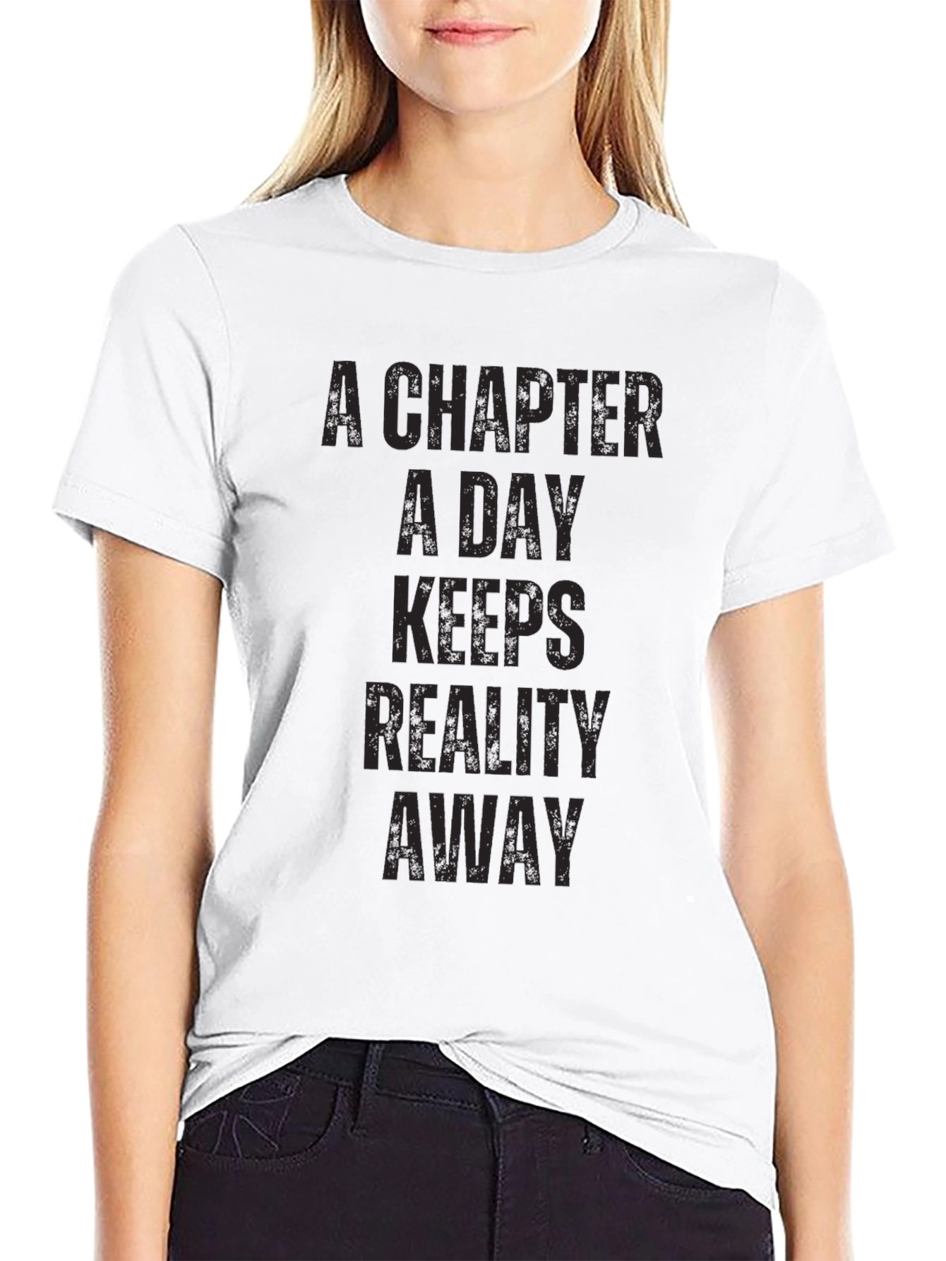 Black A Chapter A Day T-Shirt - Black Novelty Tee view 9