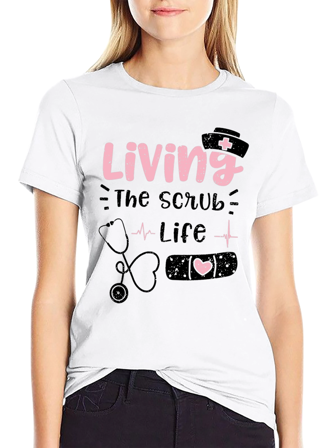Black Living The Scrub Life T-Shirt - Nurse Gift view 9