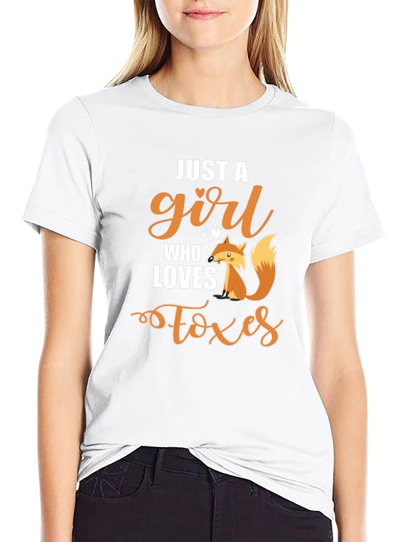 Black Just a Girl Who Loves Foxes Graphic Tee view 9