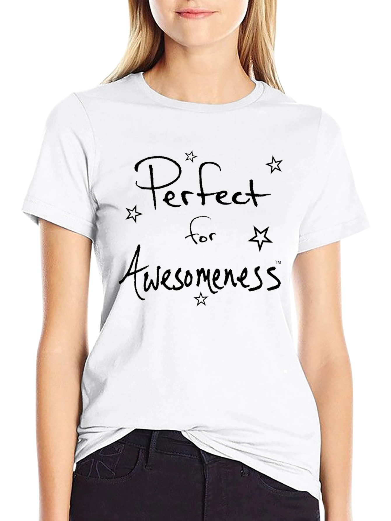 Black Perfect for Awesomeness Black Graphic T-Shirt view 9