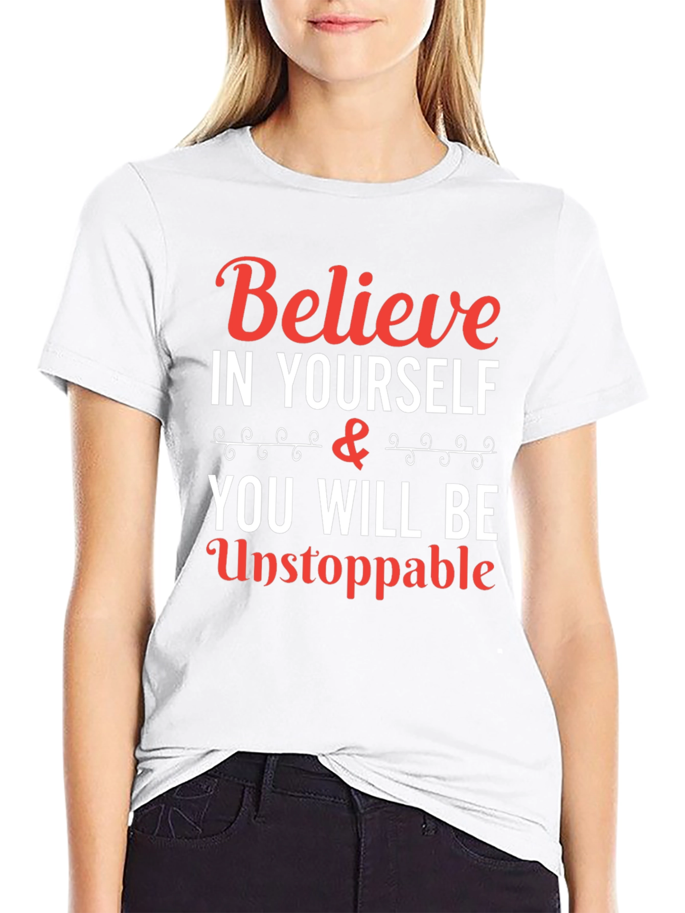 Black Believe in Yourself T-Shirt - Inspirational Graphic Tee view 9