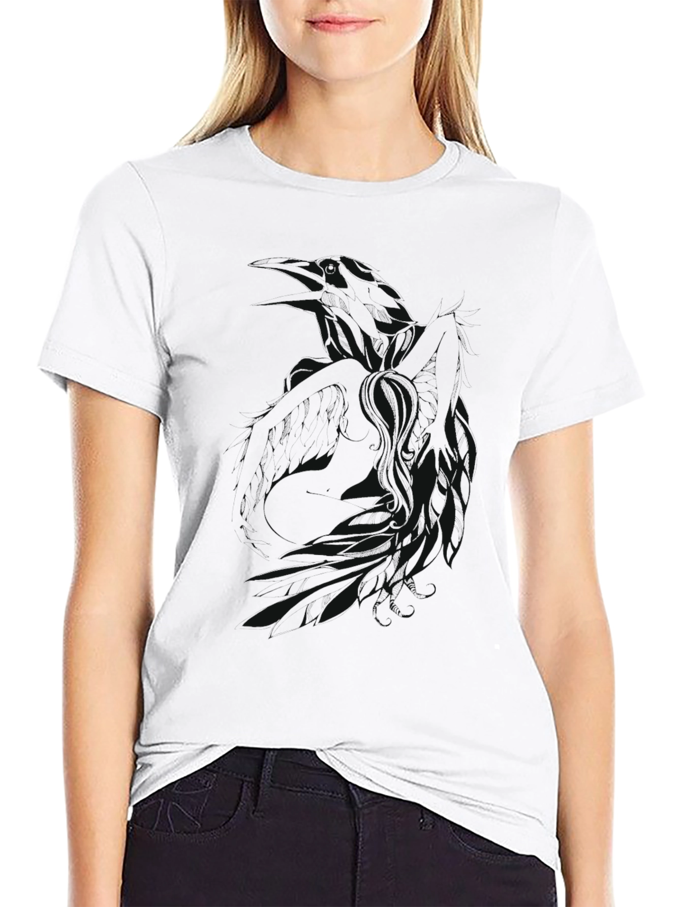 Black Men's Black Graphic Print T-Shirt view 9