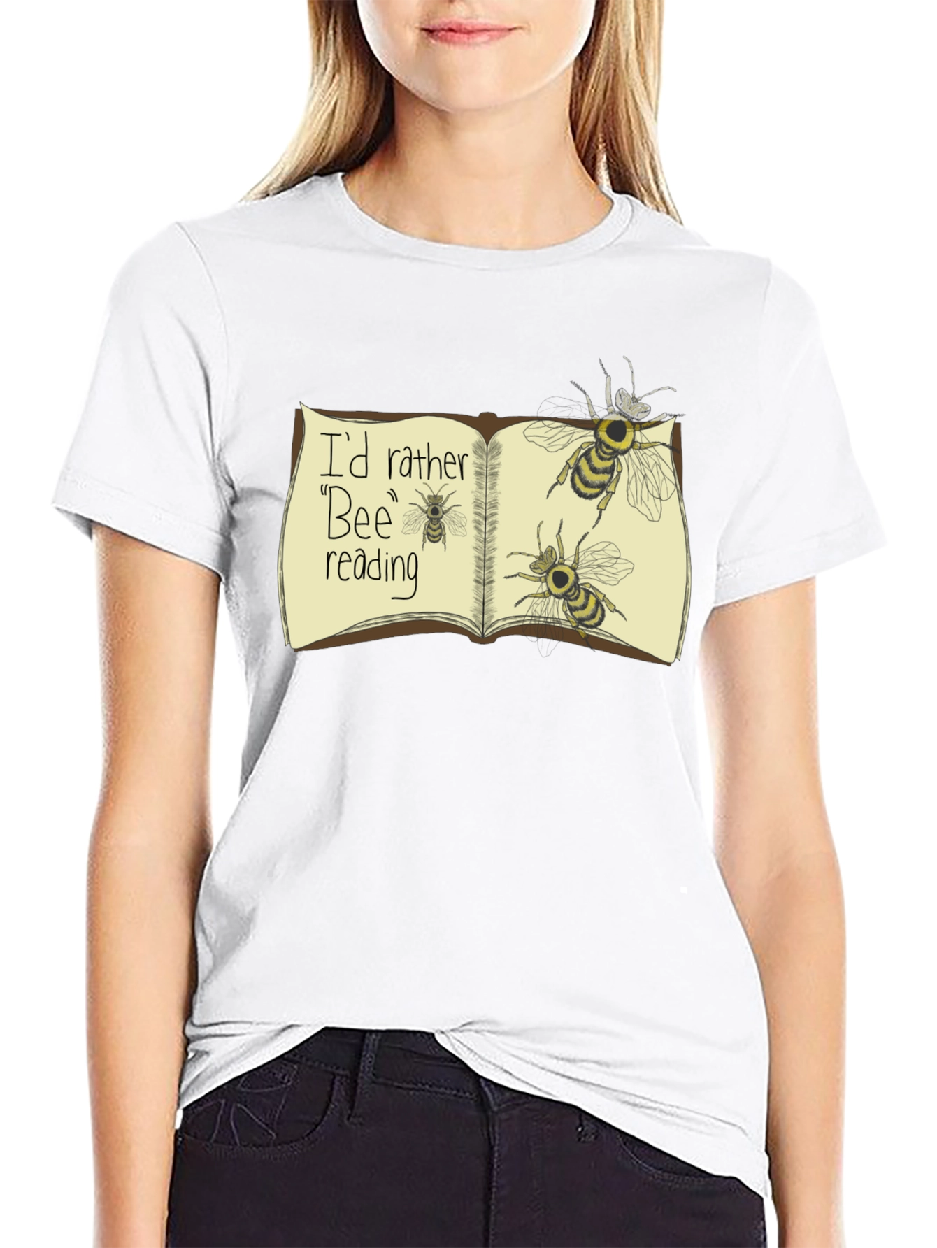 Black Bee Reading T-Shirt Funny Book Lover Tee view 9