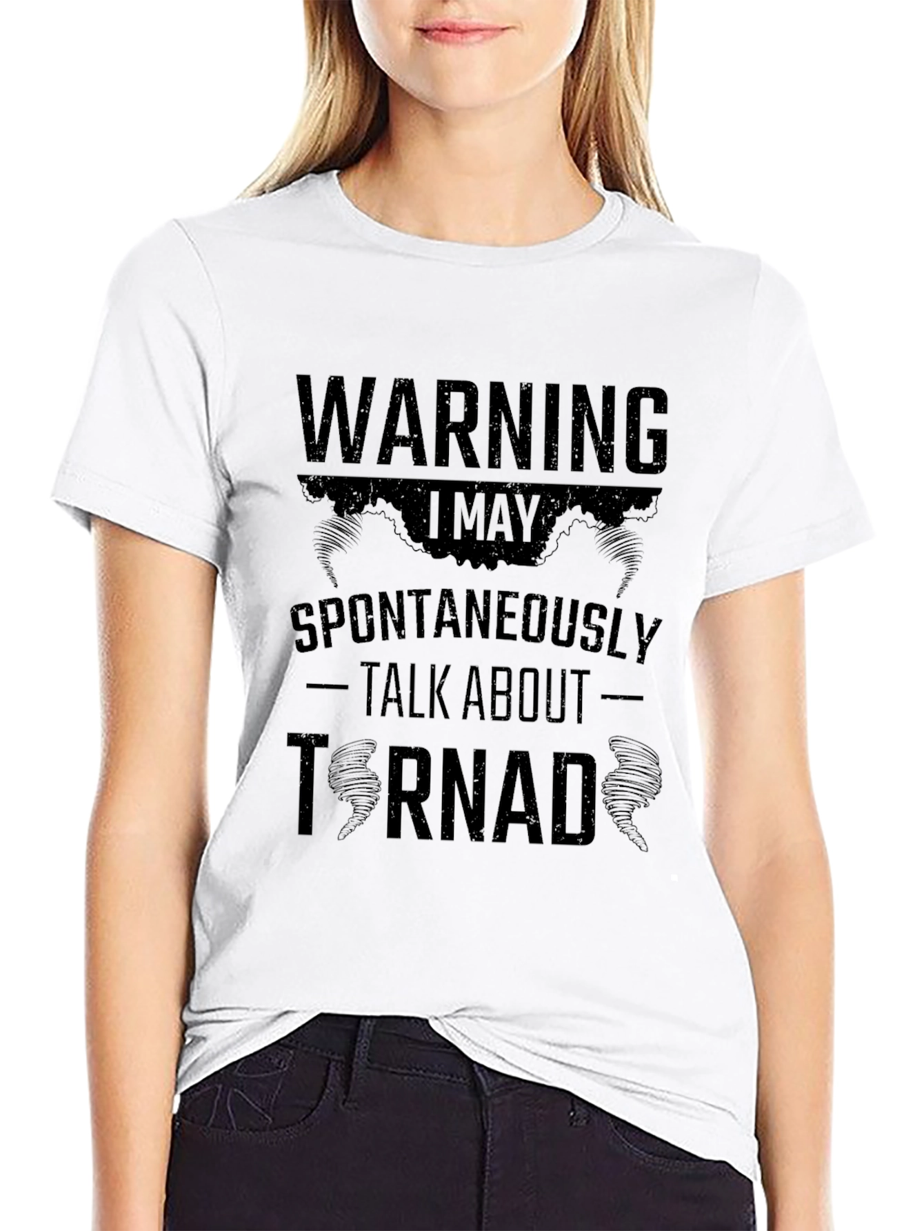 Black Warning: I May Spontaneously Talk About Tornadoes T-Shirt view 9