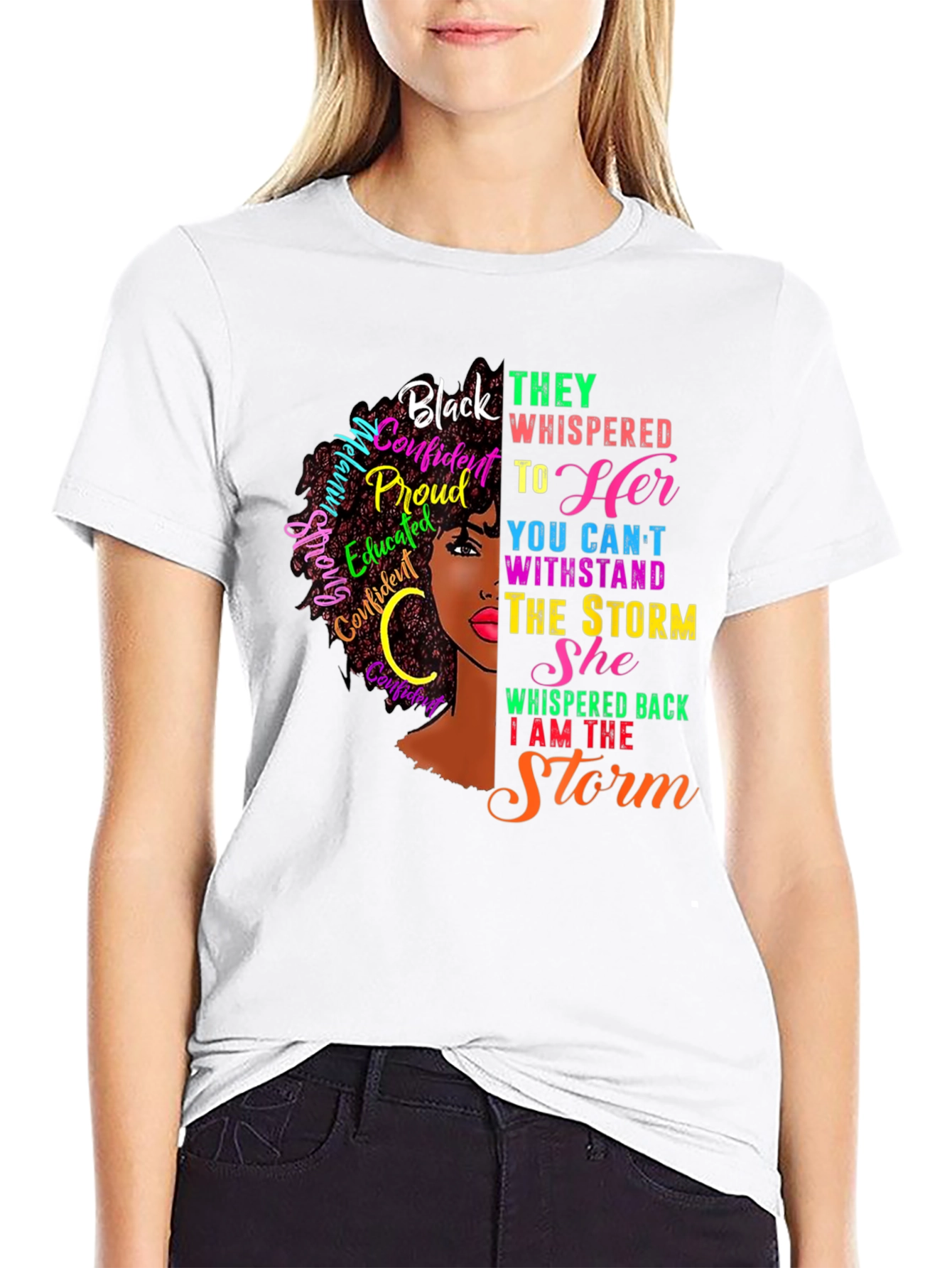 Black Black Confident Woman Graphic T-Shirt view 9
