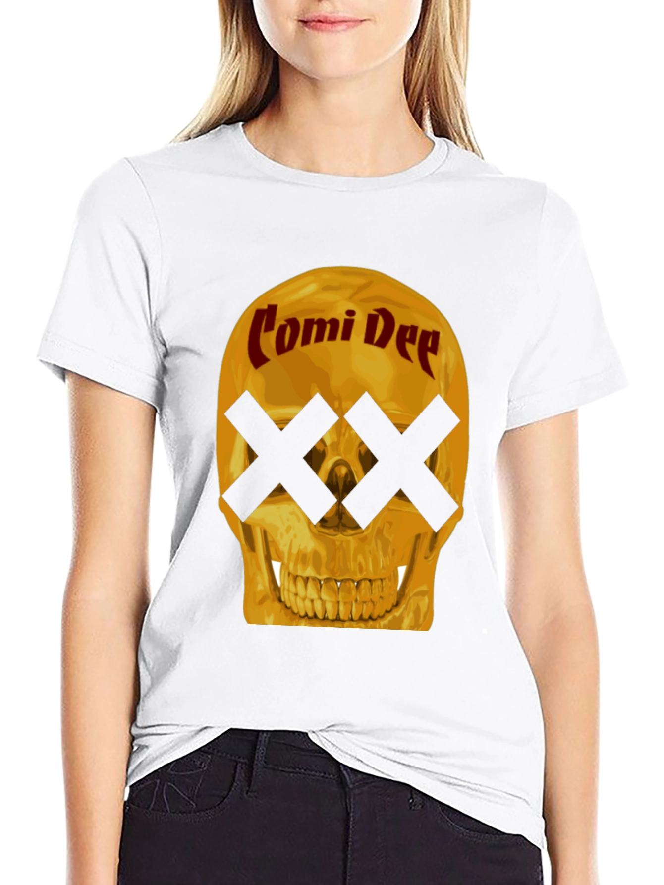 Black Comi Dee Skull T-Shirt - Black Graphic Tee view 9