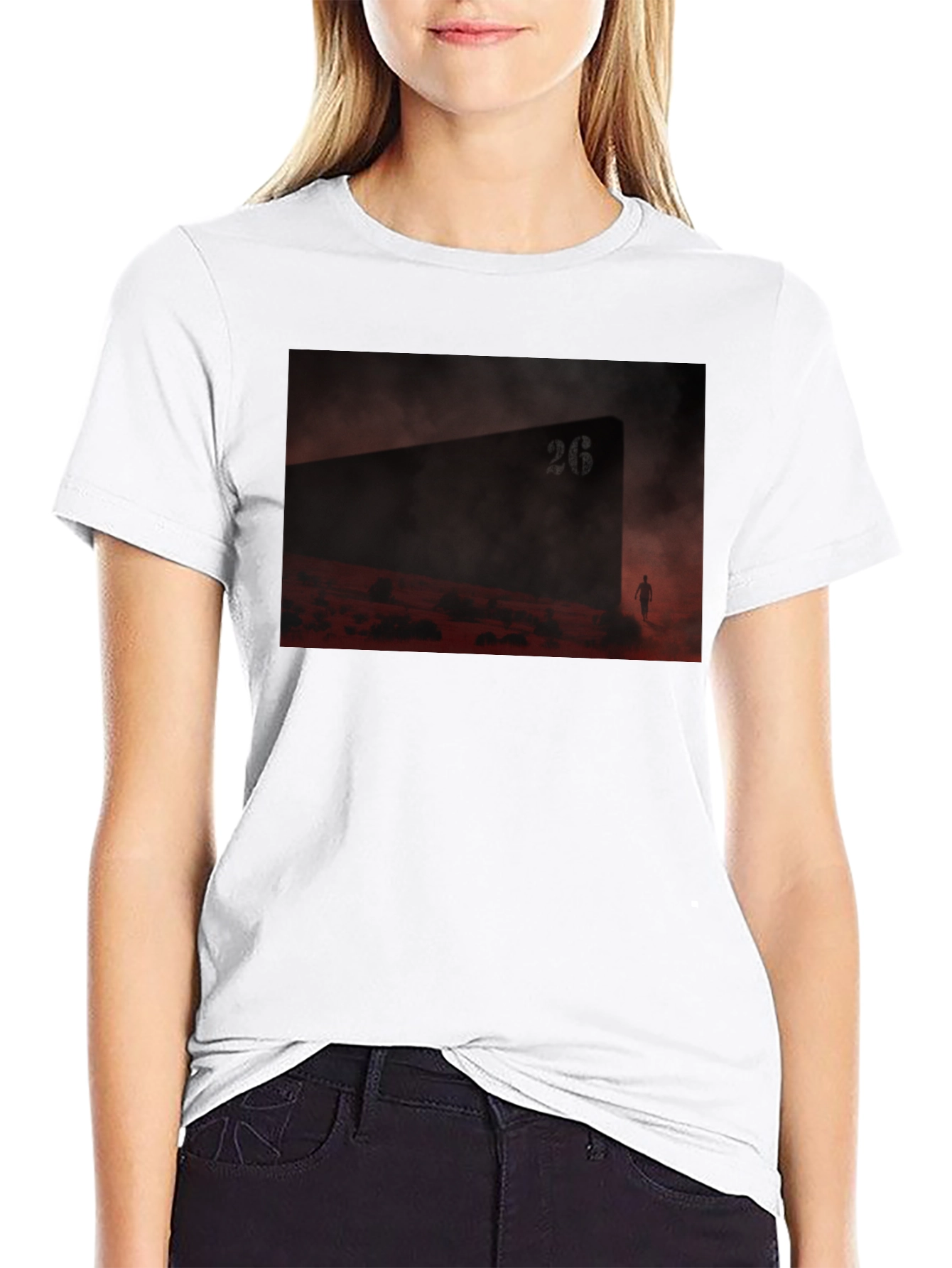 Black Abstract Landscape Graphic T-Shirt view 9