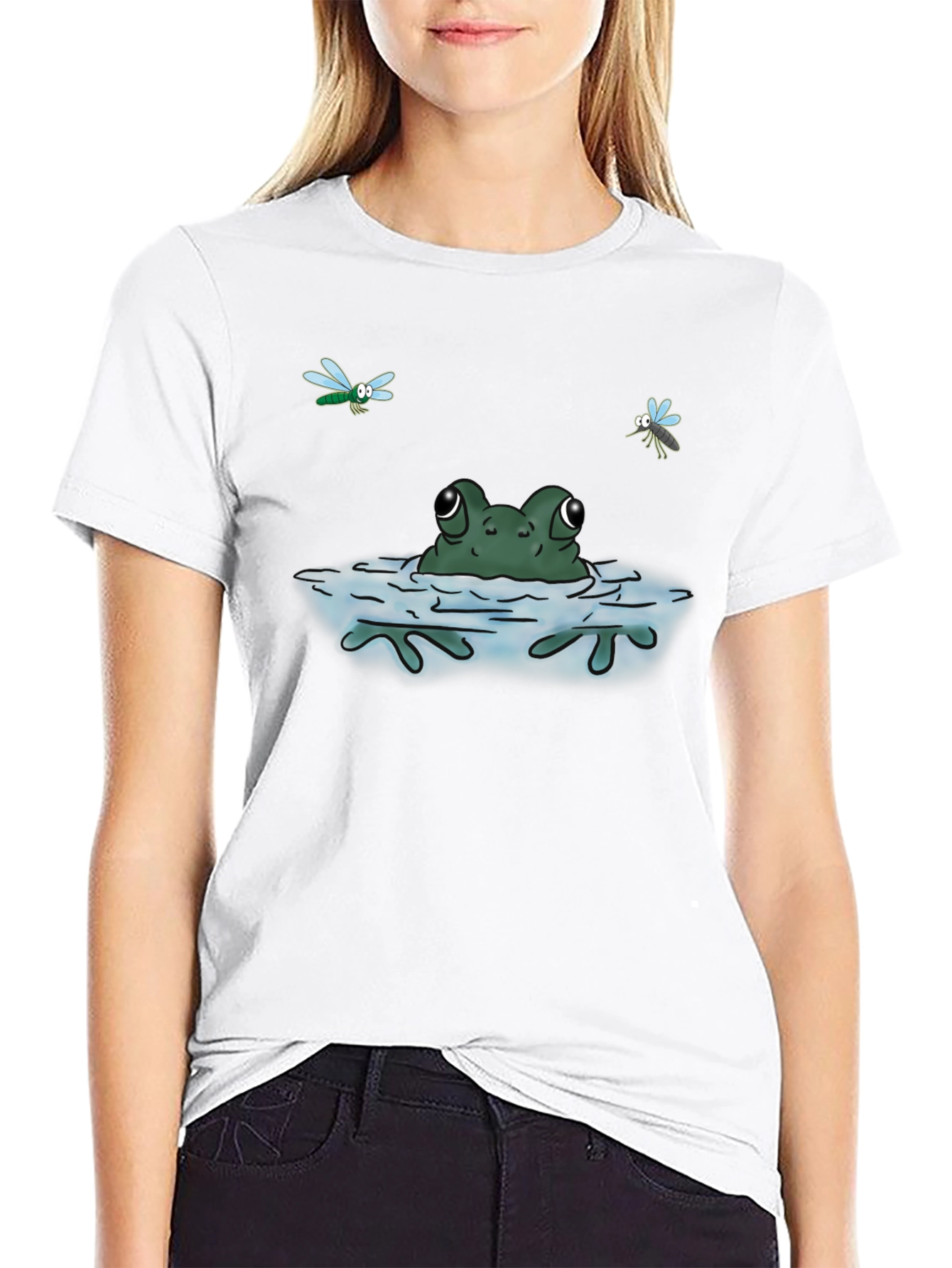 Black Frog in Water T-Shirt - Fun & Unique Graphic Tee view 9