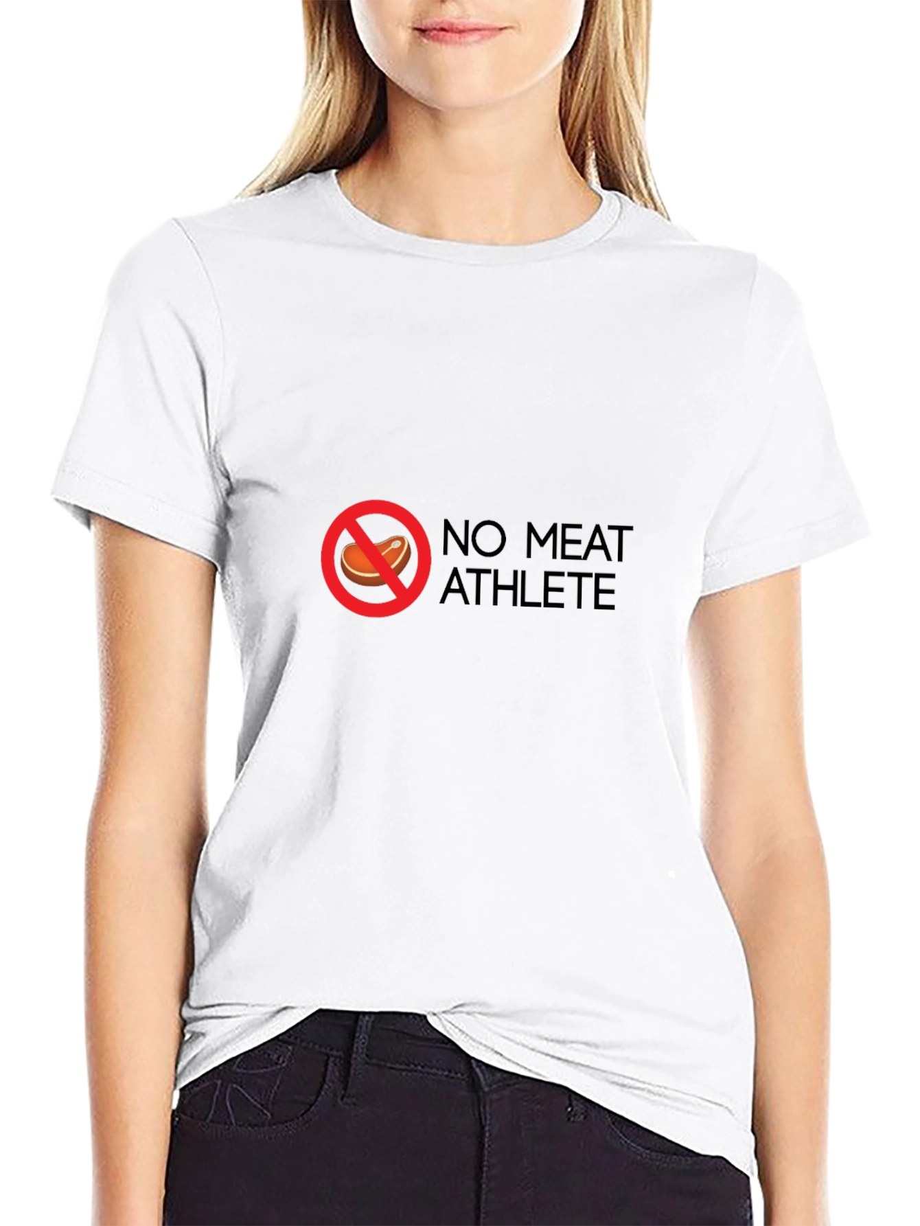 Black No Meat Athlete T-Shirt - Black Vegan Fitness Tee view 9