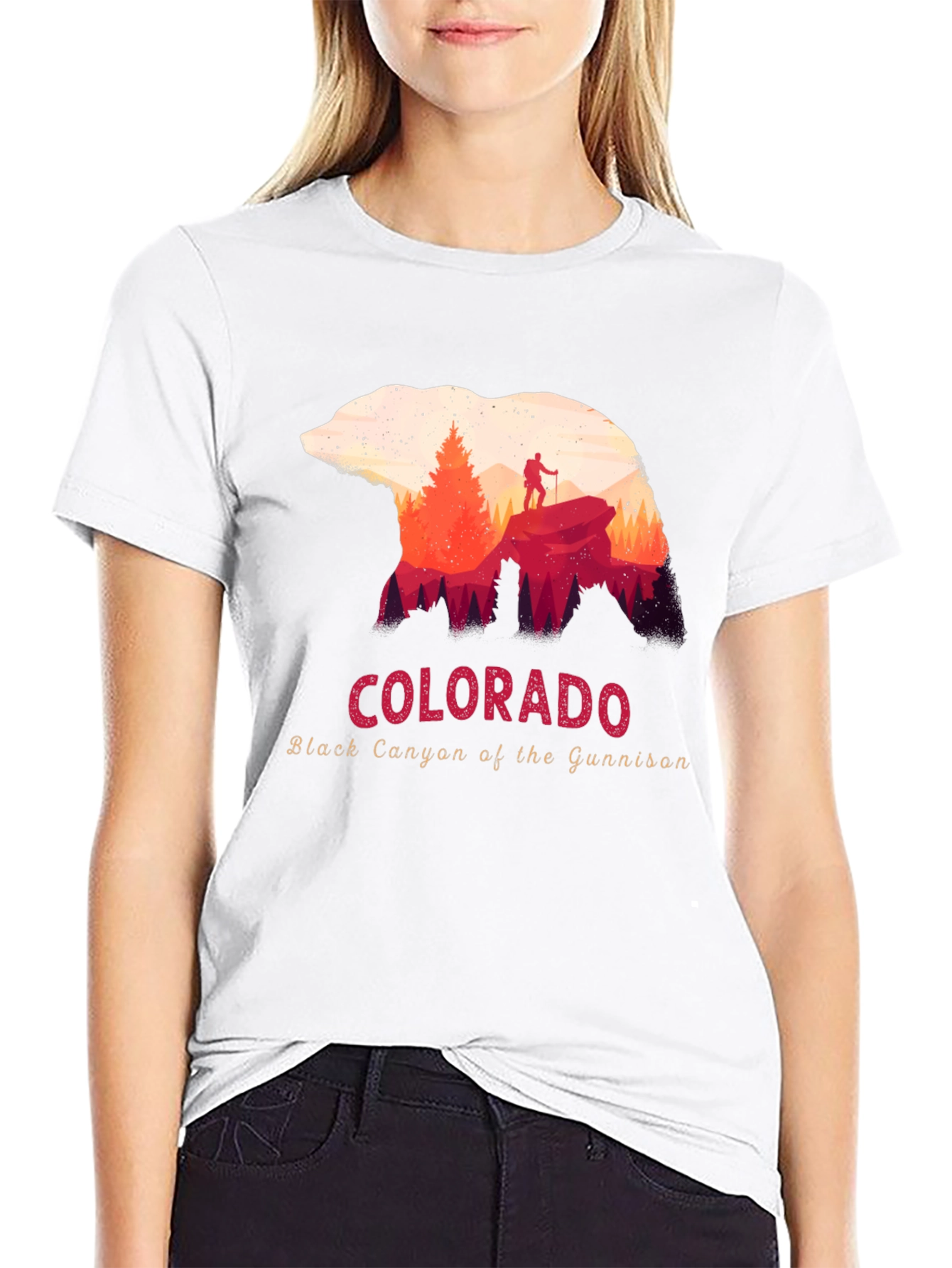 Black Colorado Black Canyon Bear Graphic T-Shirt view 9