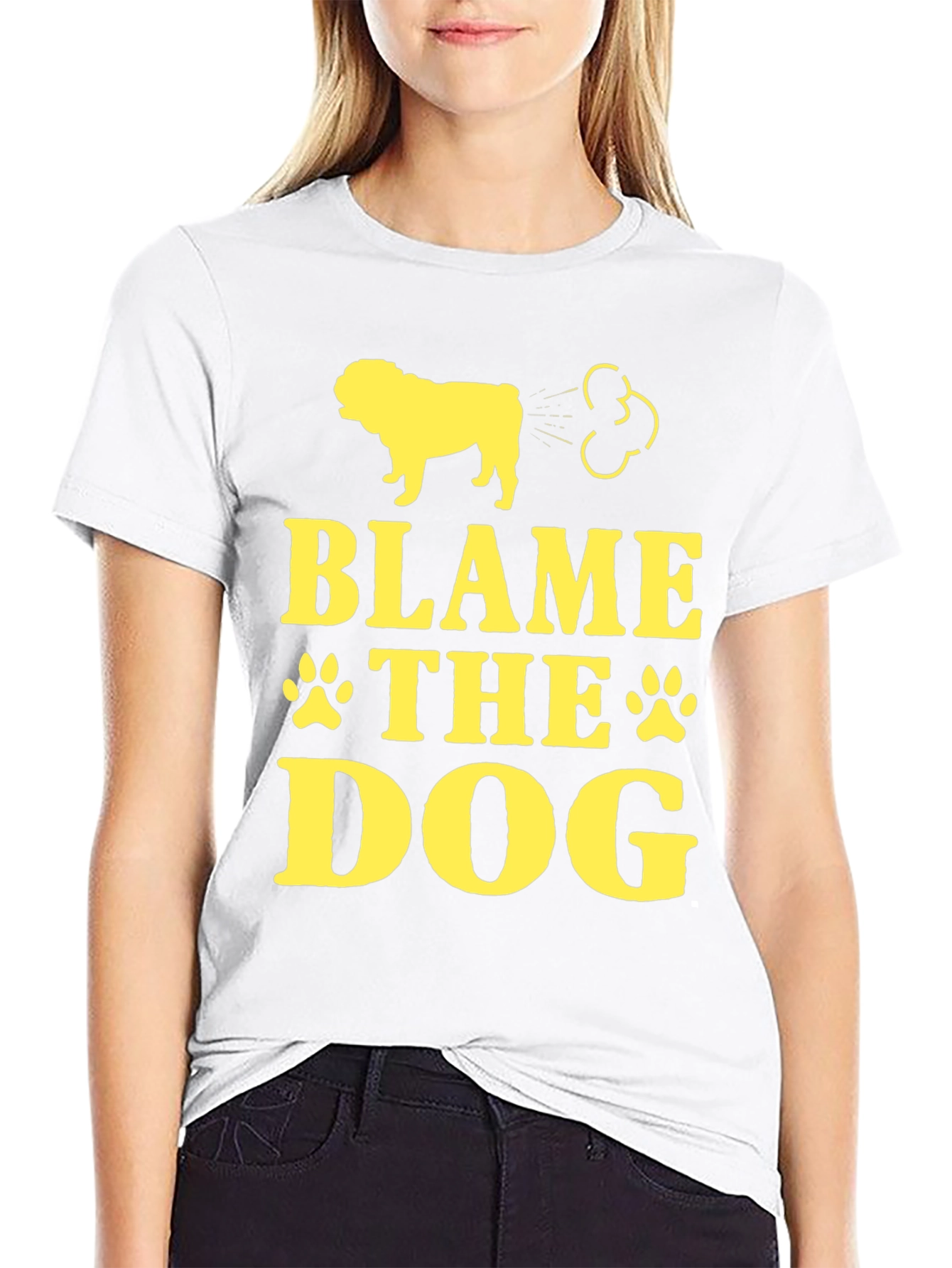 Black Blame The Dog Funny T-Shirt view 9