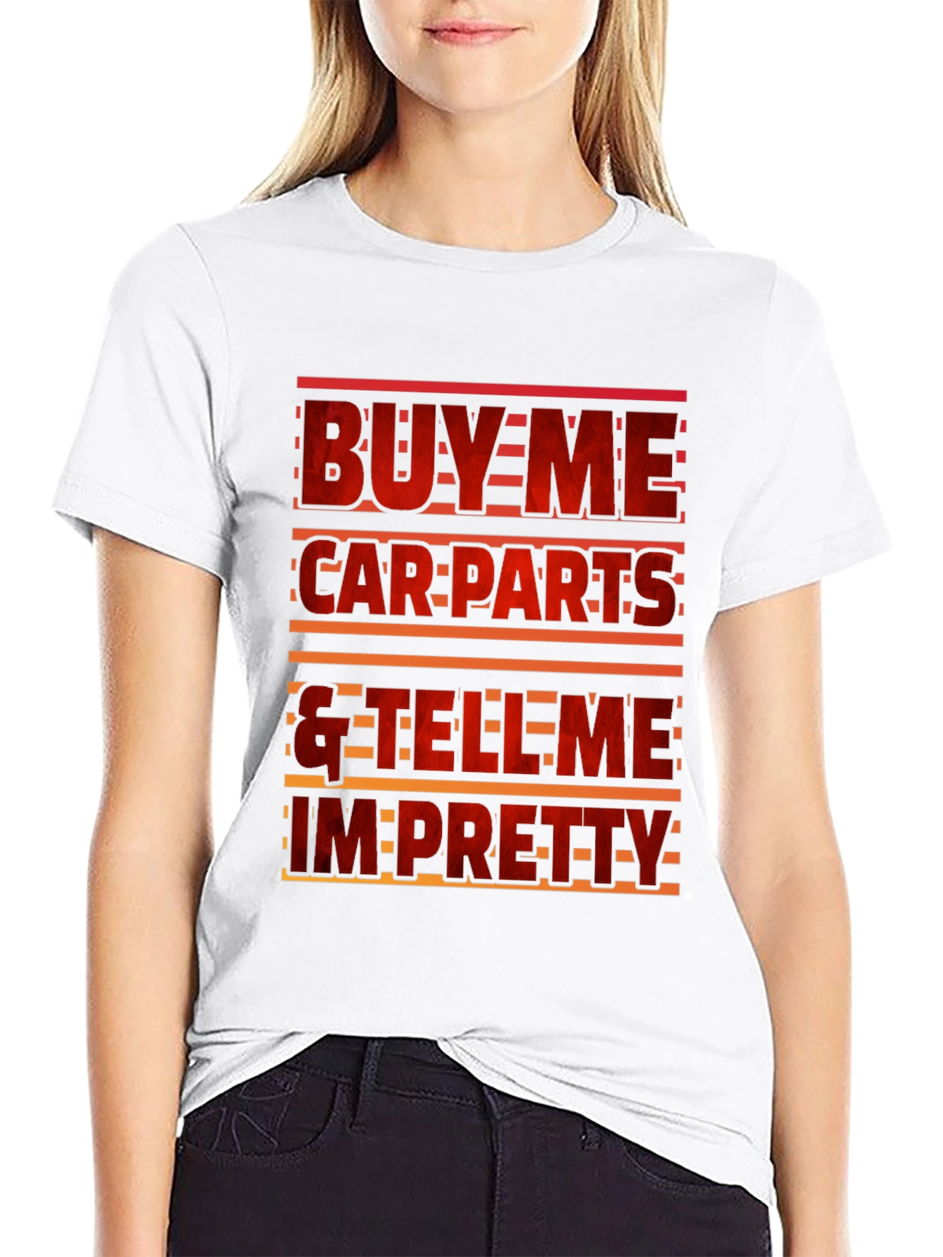 Black Buy Me Car Parts Funny Graphic T-Shirt view 9