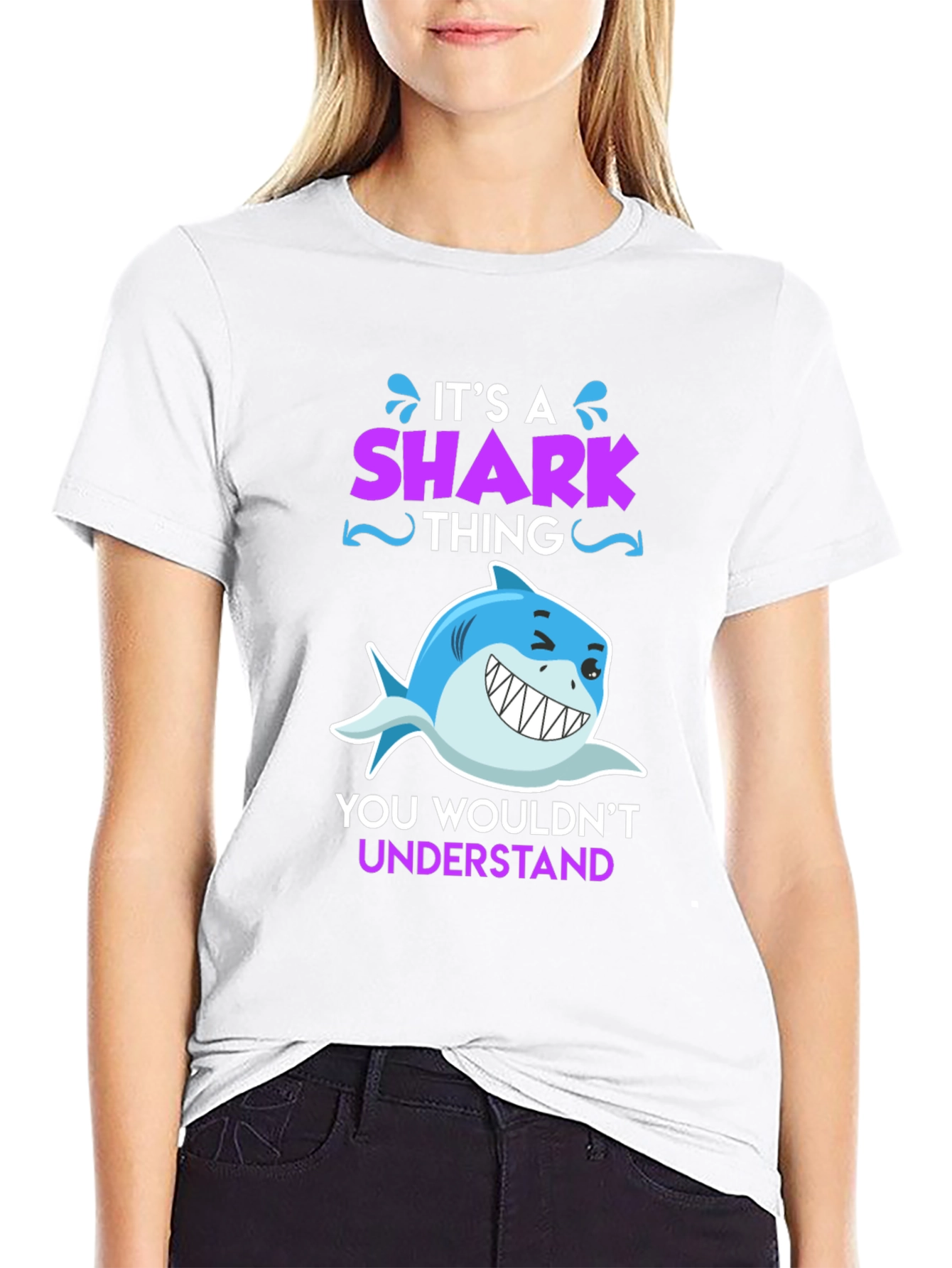Black It's a Shark Thing T-Shirt view 9