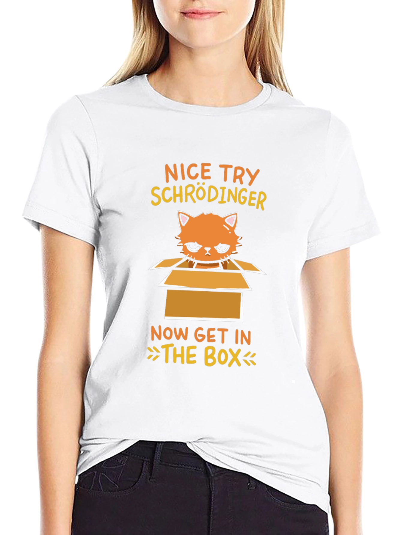 Black Schrödinger's Cat T-Shirt: Funny Science Tee view 9