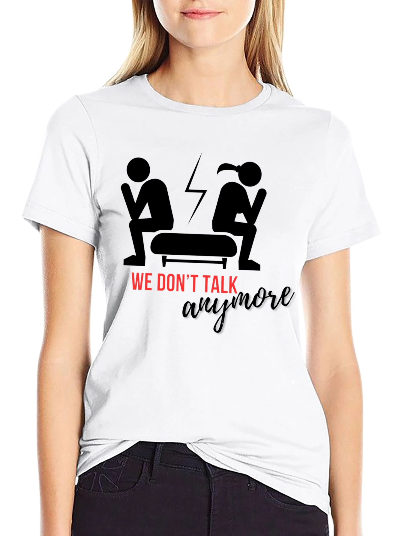 Black We Don't Talk Anymore Graphic T-Shirt view 9