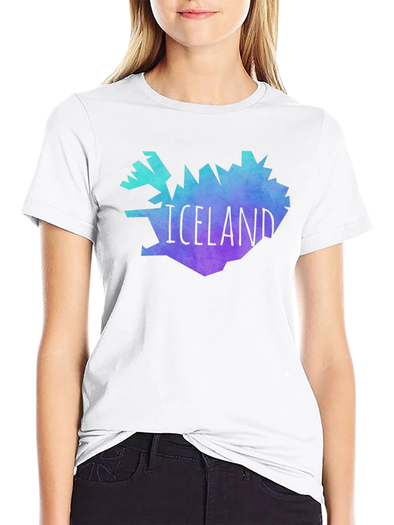 Black Iceland Map Graphic Tee - Black Unisex T-Shirt view 9