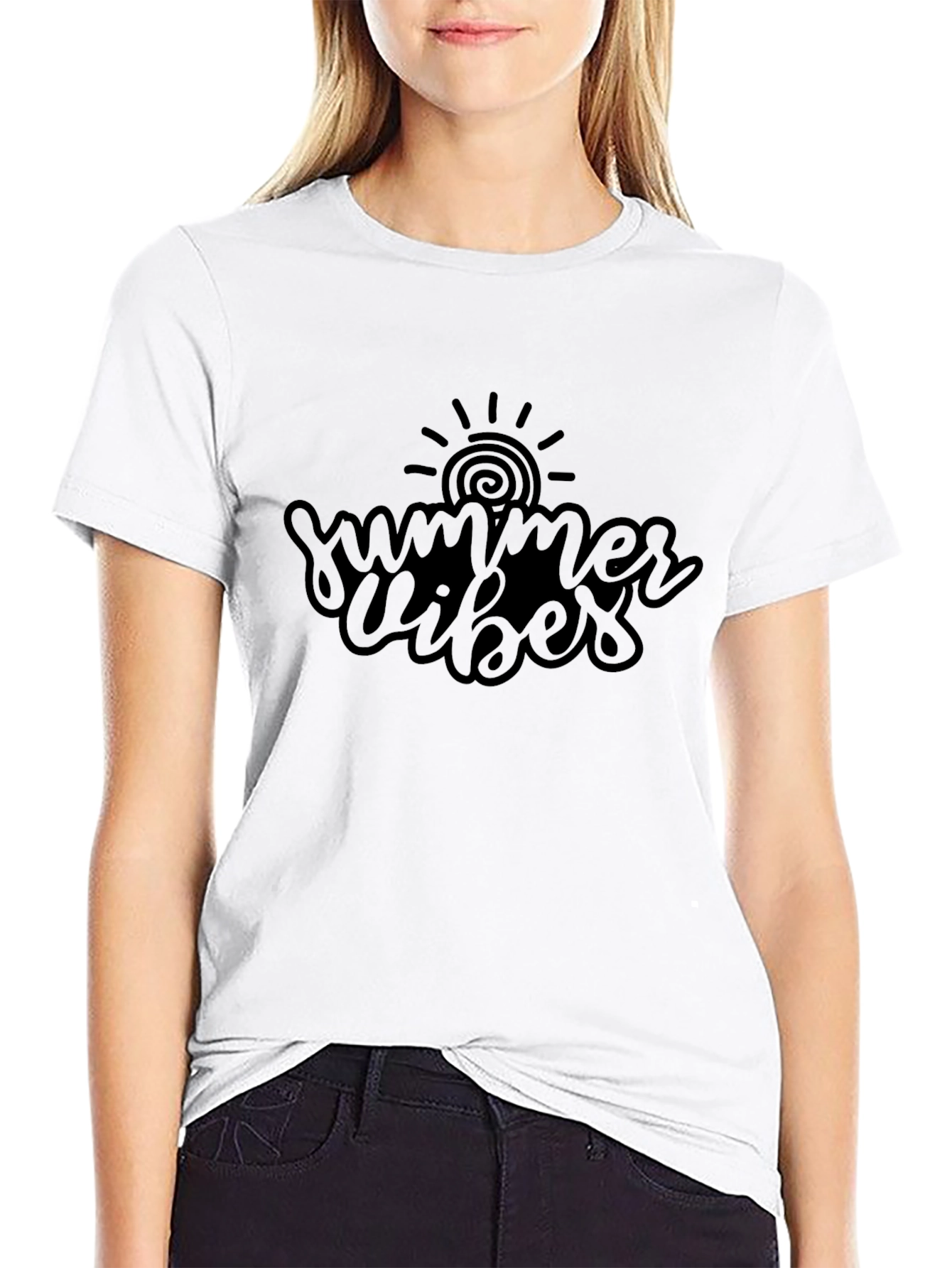 Black Summer Vibes Black T-Shirt view 9