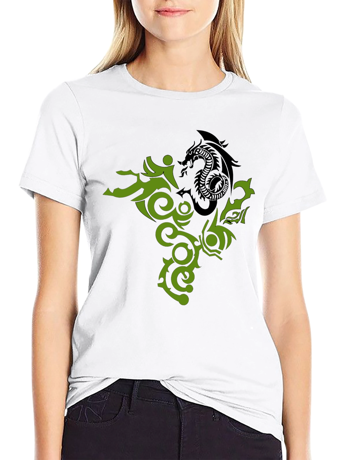 Black Dragon Tattoo Graphic Black T-Shirt view 9