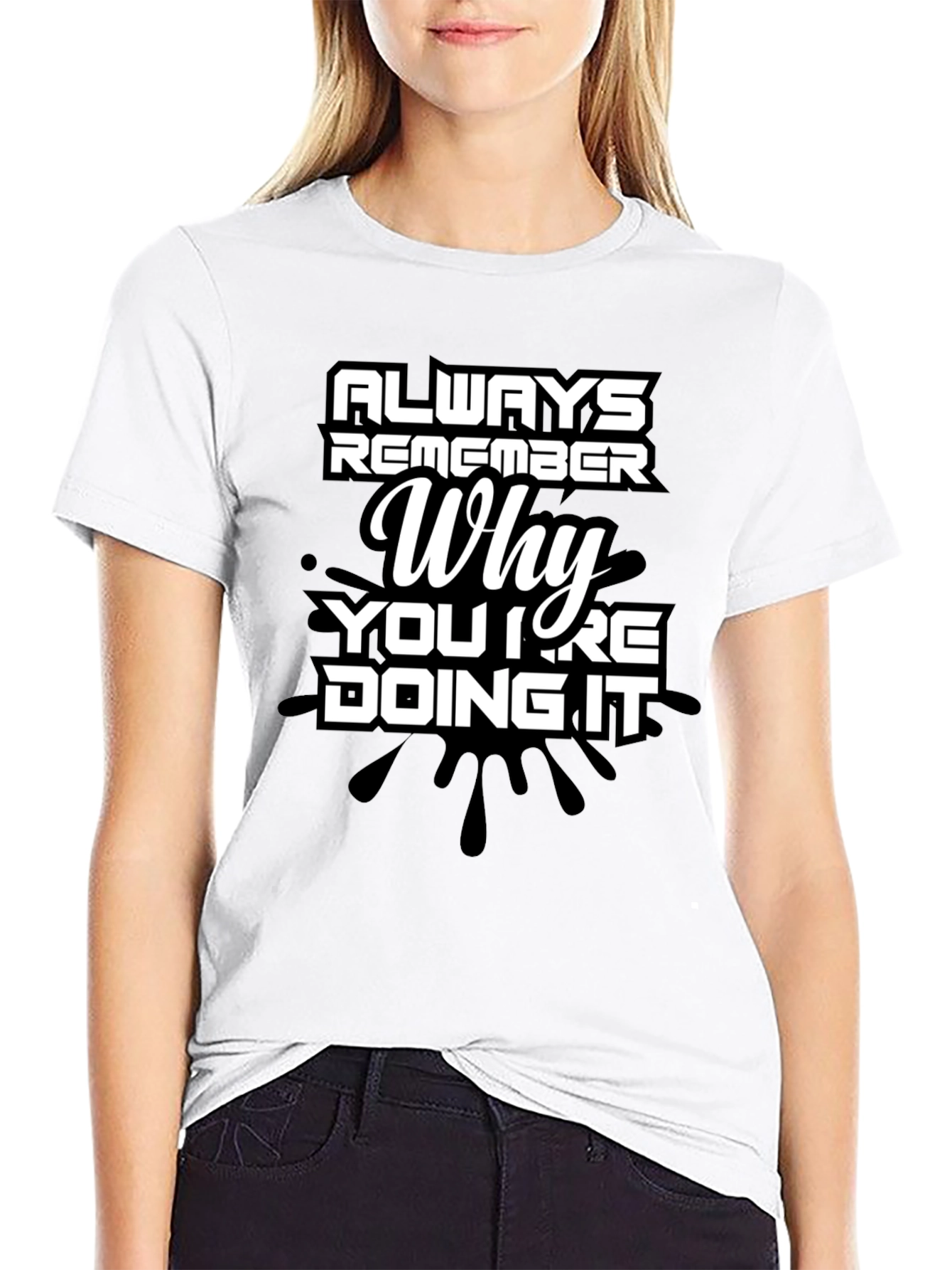 Black Always Remember Why Men's T-Shirt - Motivational Quote Tee view 9