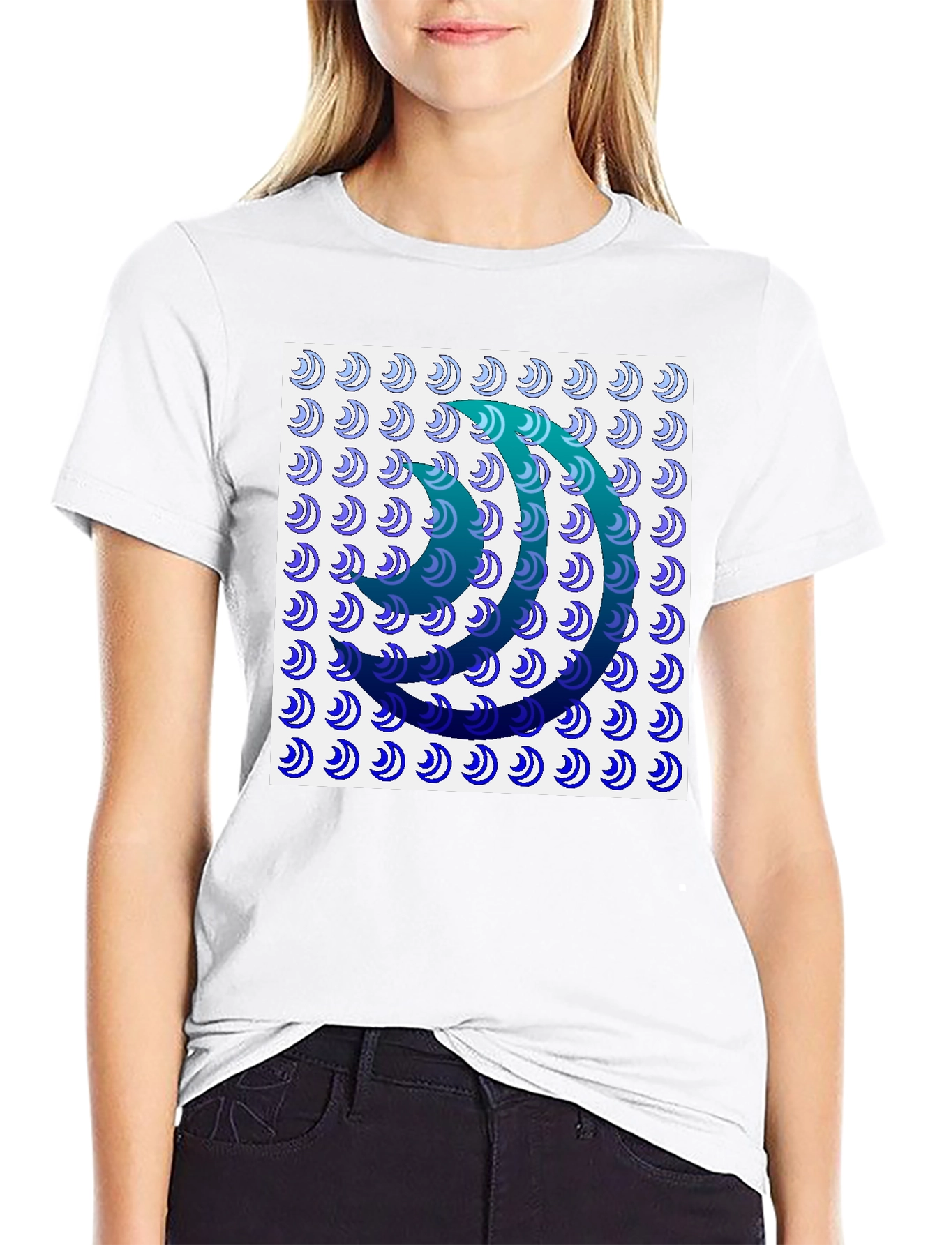 Abstract Wave Pattern Graphic T-Shirt - 9
