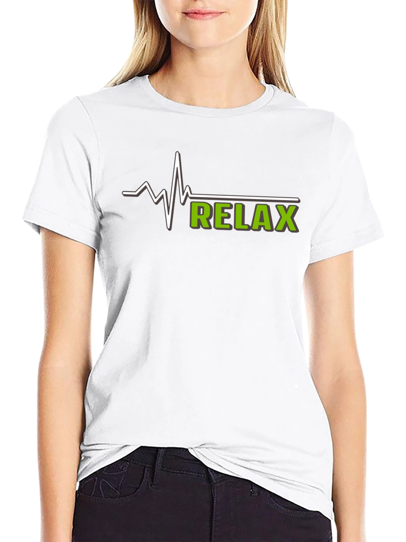 Black Relax Heartbeat T-Shirt - Casual Comfort view 9