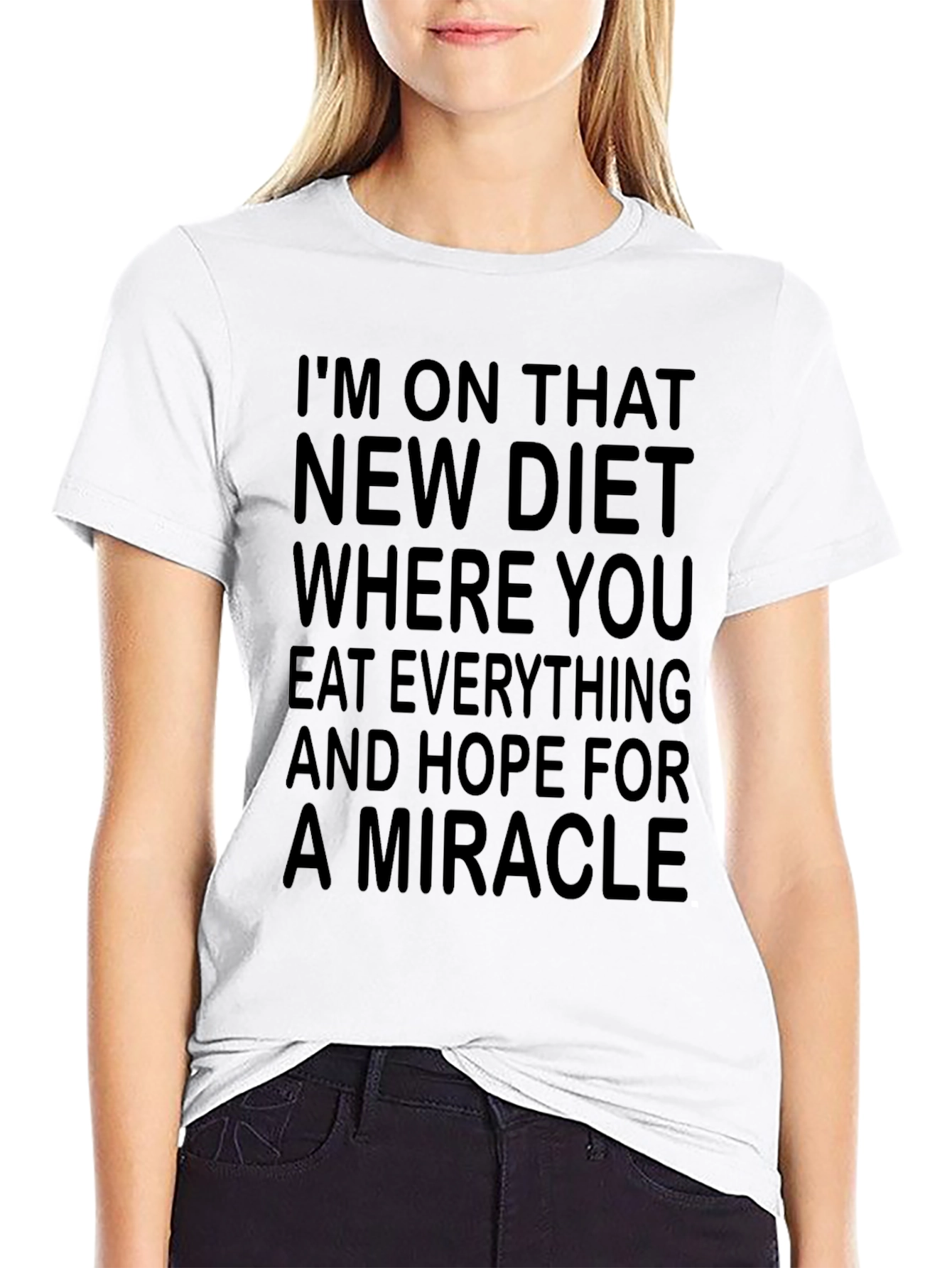 Black Funny Diet T-Shirt - Hope for a Miracle view 9