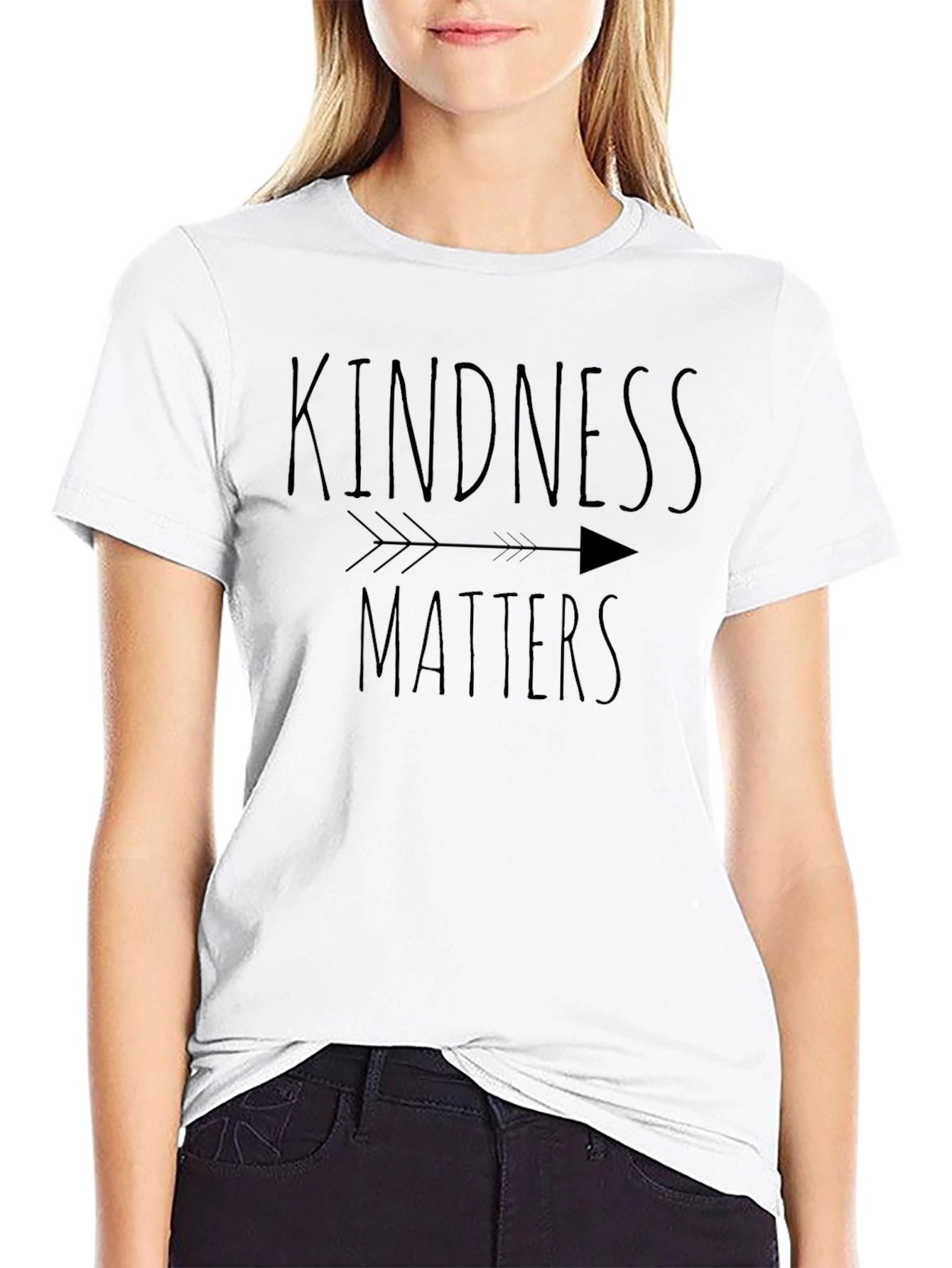 Black Kindness Matters T-Shirt - Arrow Design - Black view 9