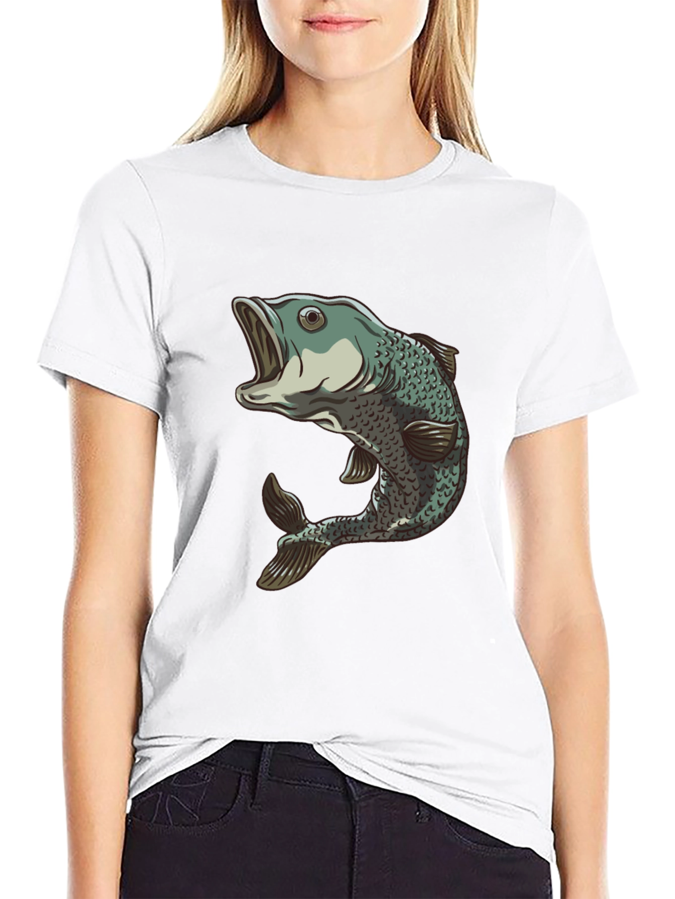 Black Bass Fish Graphic Black T-Shirt - Angler Apparel view 9