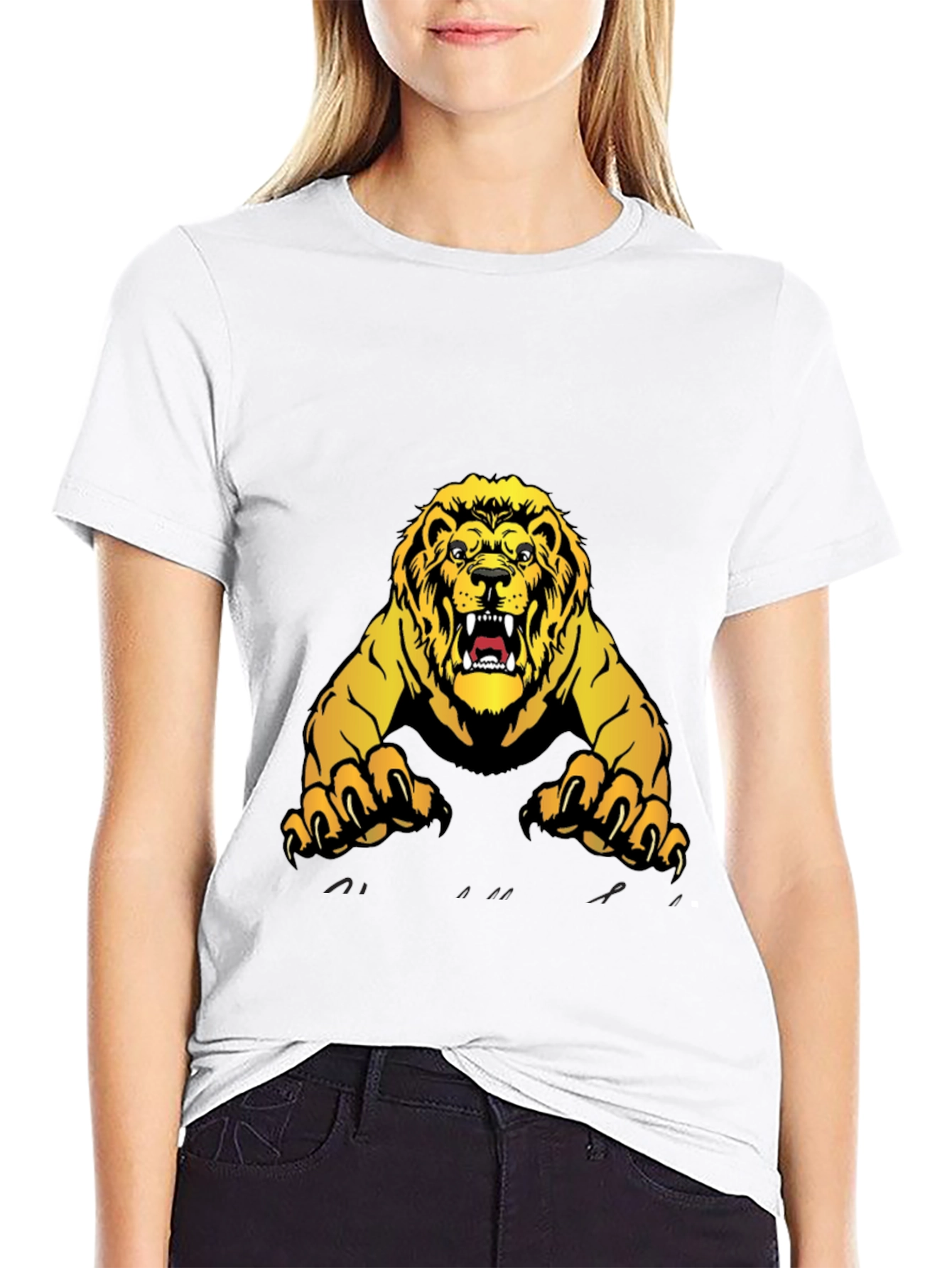Black Lion Graphic Black T-Shirt - Fierce Style view 9