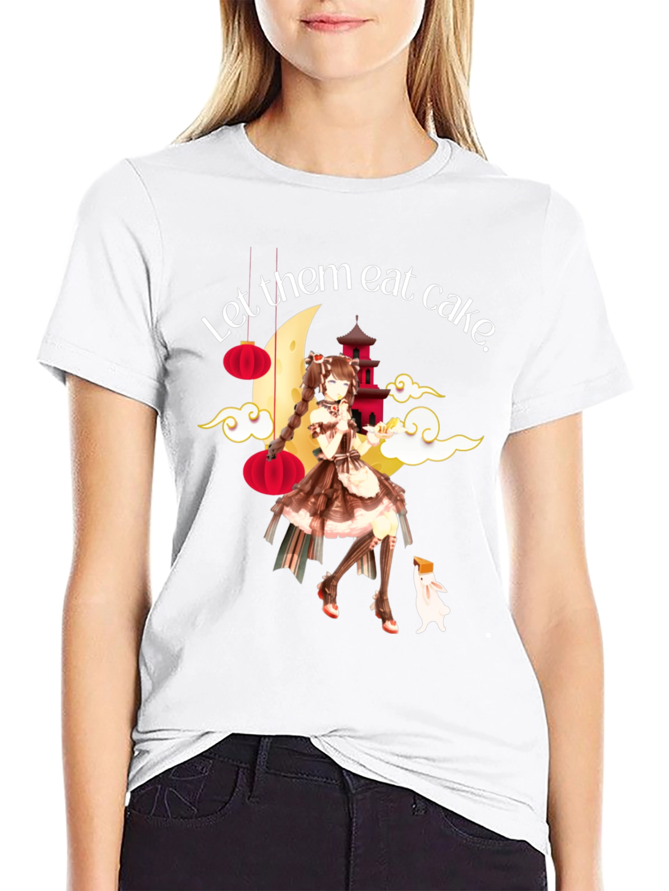 Black Let Them Eat Cake Anime T-Shirt view 9