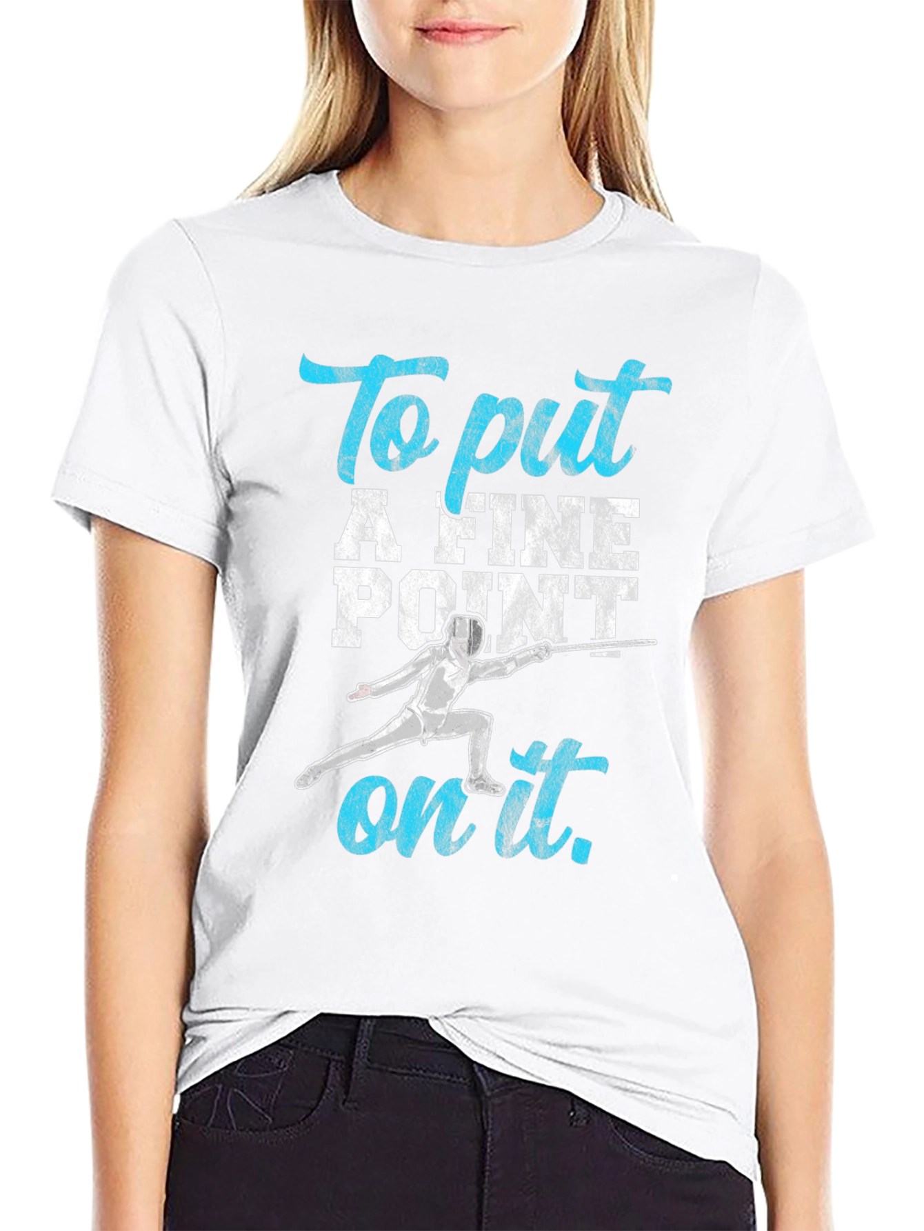 Black Fencing T-Shirt: "To Put A Fine Point on It" view 9