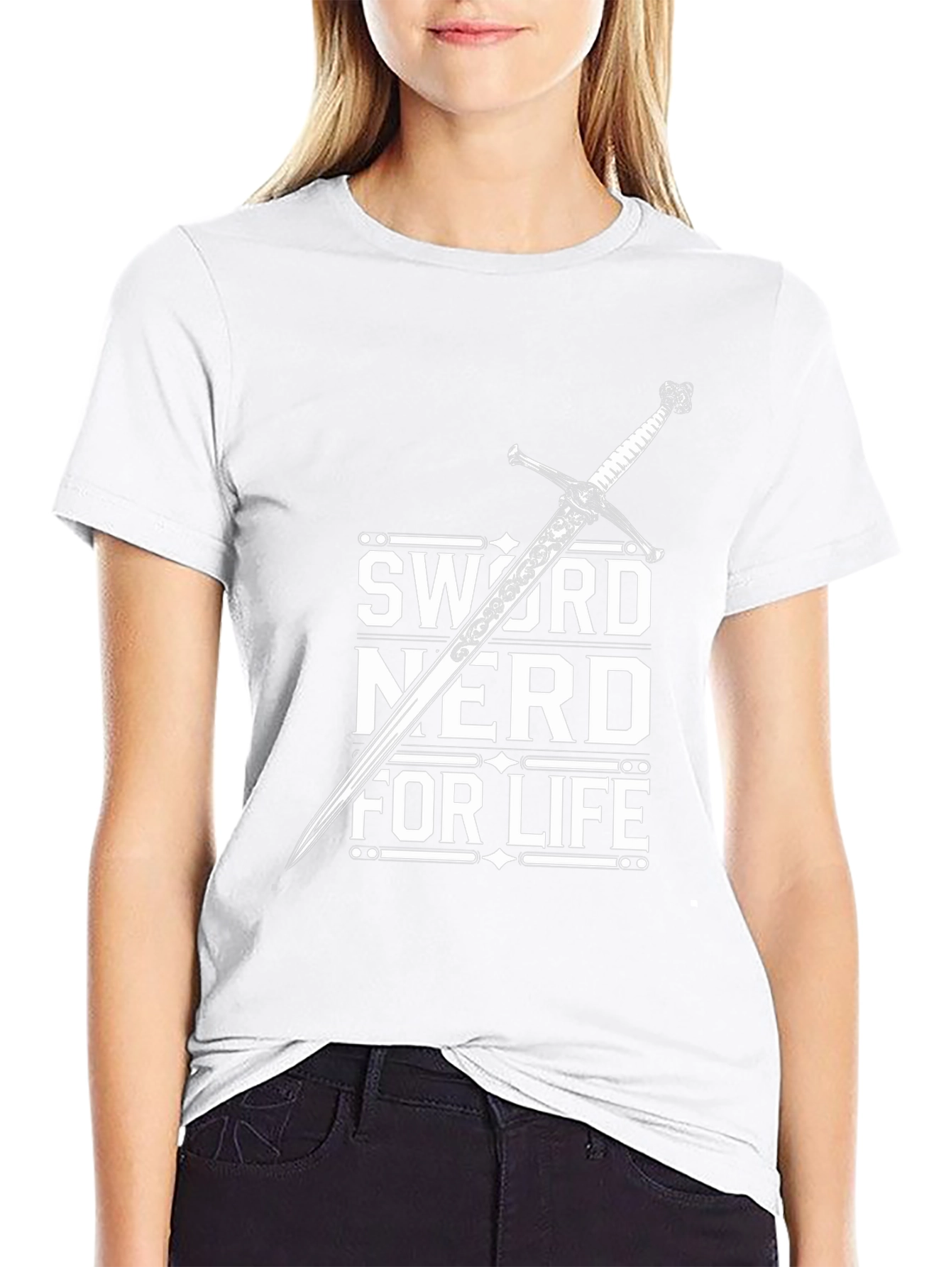 Black Sword Nerd For Life Black T-Shirt view 9