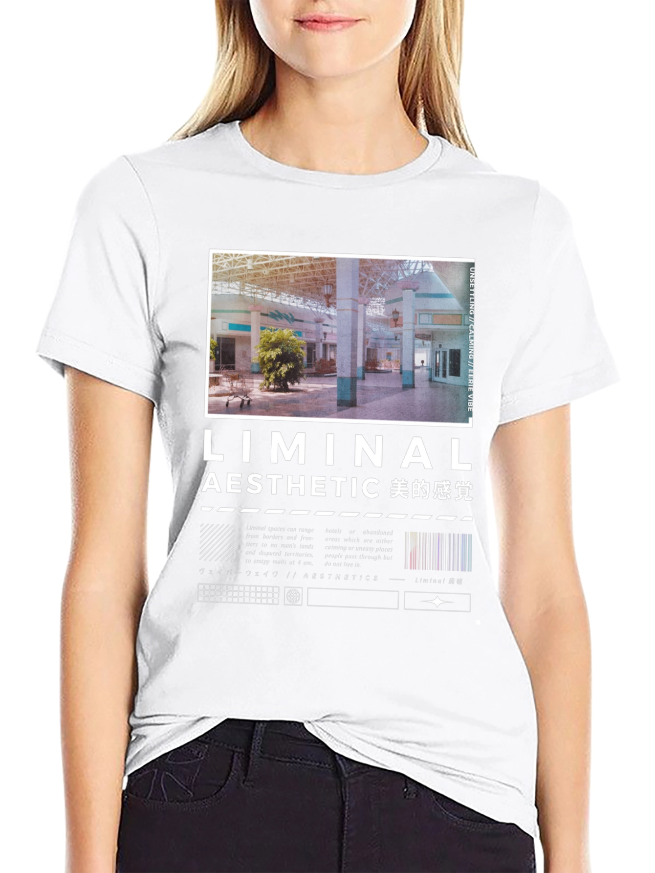 Black Liminal Aesthetic Graphic T-Shirt view 9
