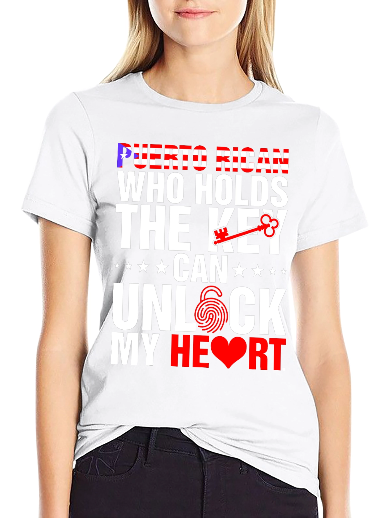Black Puerto Rican Key to My Heart Graphic T-Shirt view 9