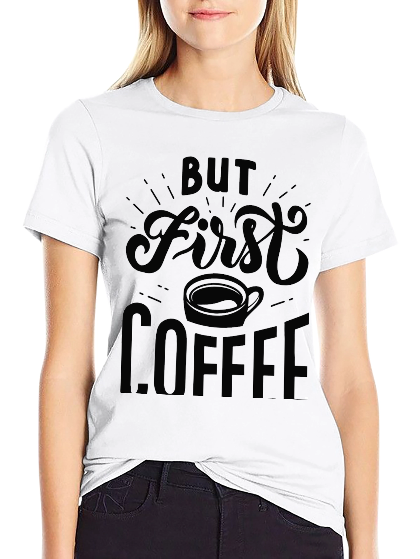 Black But First Coffee Black Graphic Tee view 9