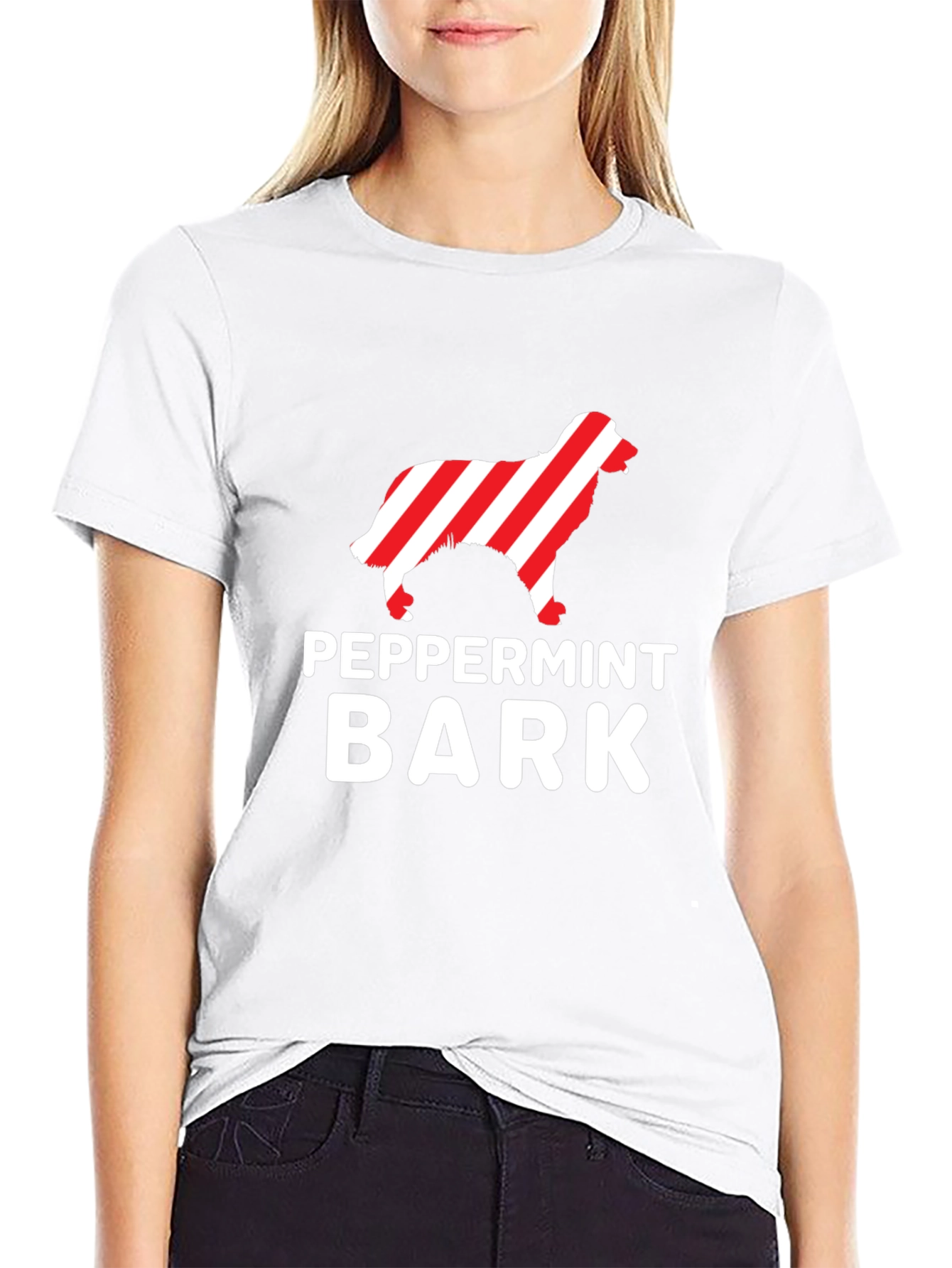 Black Peppermint Bark Dog Lover Black Tee view 9
