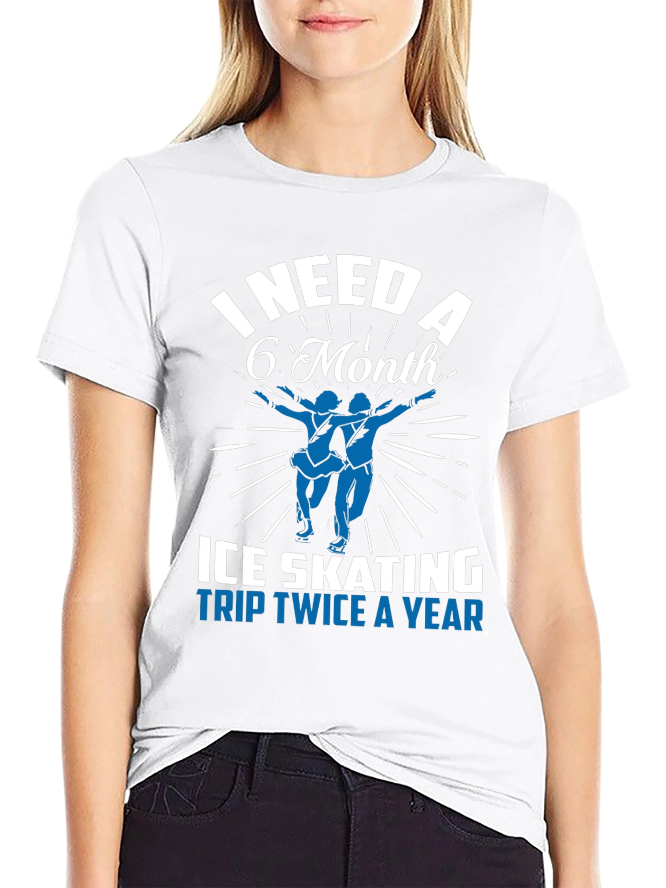 Black I Need A 6 Month Ice Skating Trip Twice a Year T-Shirt view 9