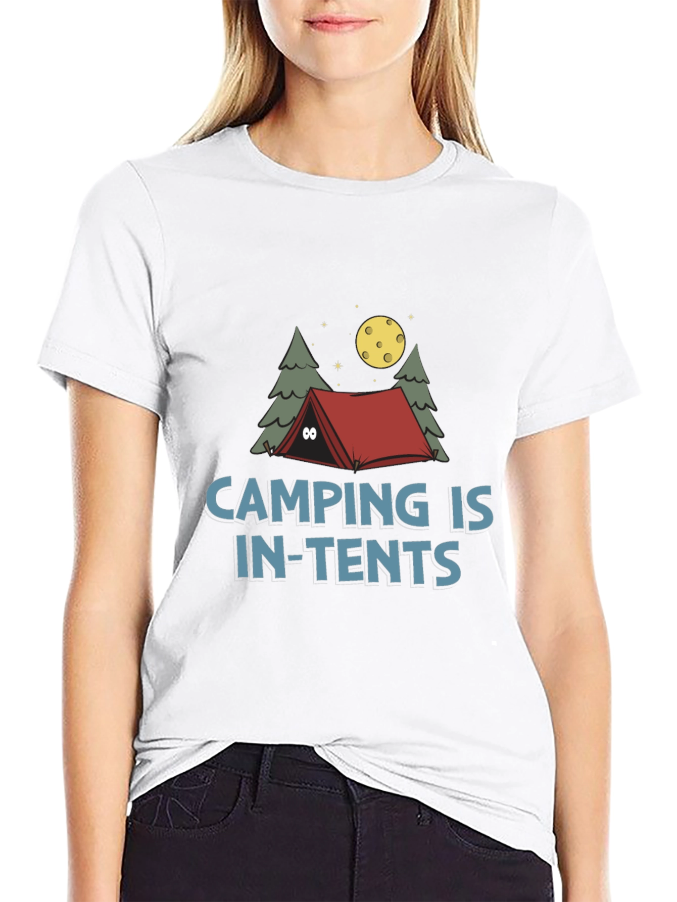 Black Camping Is In-Tents Funny Graphic Tee view 9
