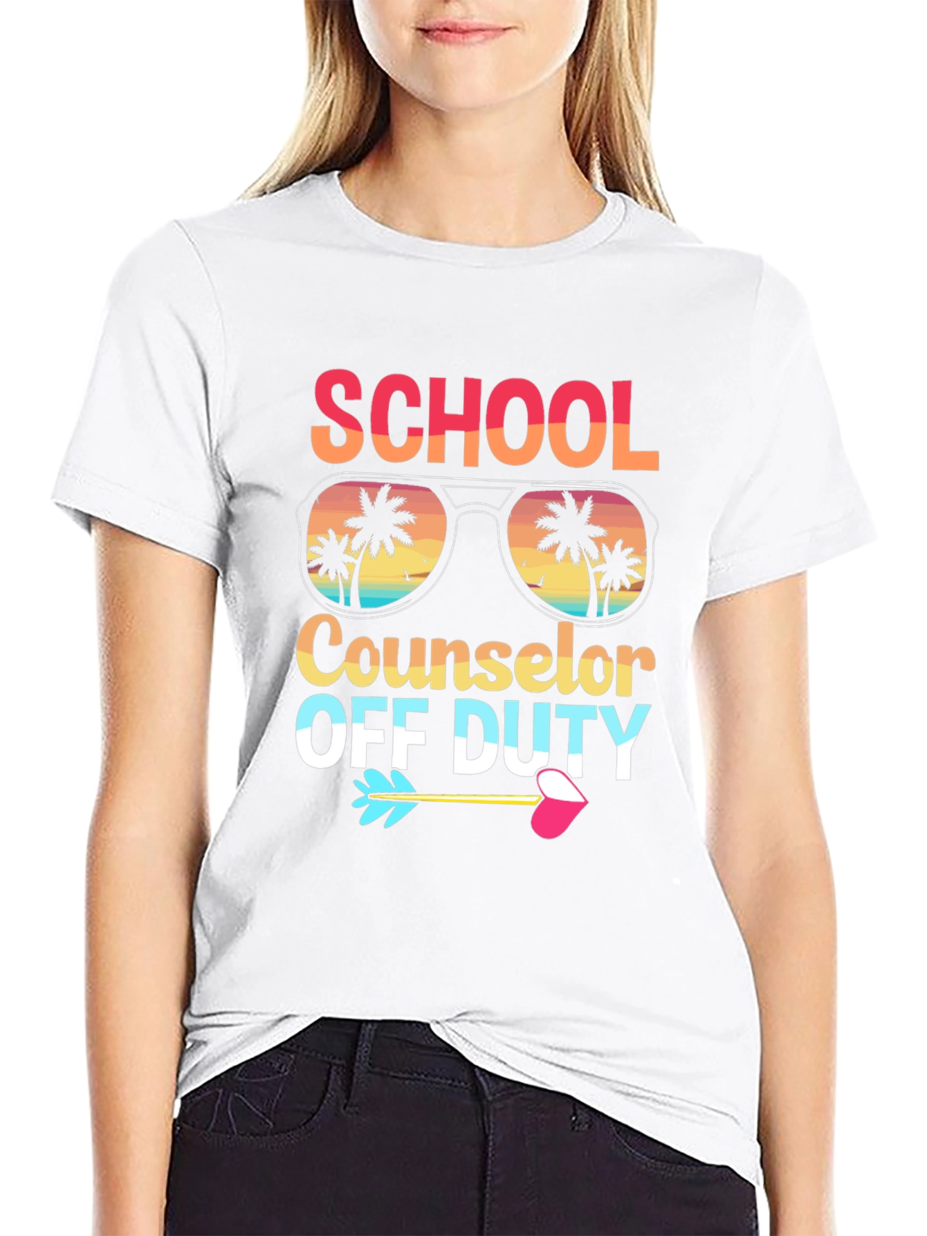 Black School Counselor Off Duty Graphic T-Shirt view 9