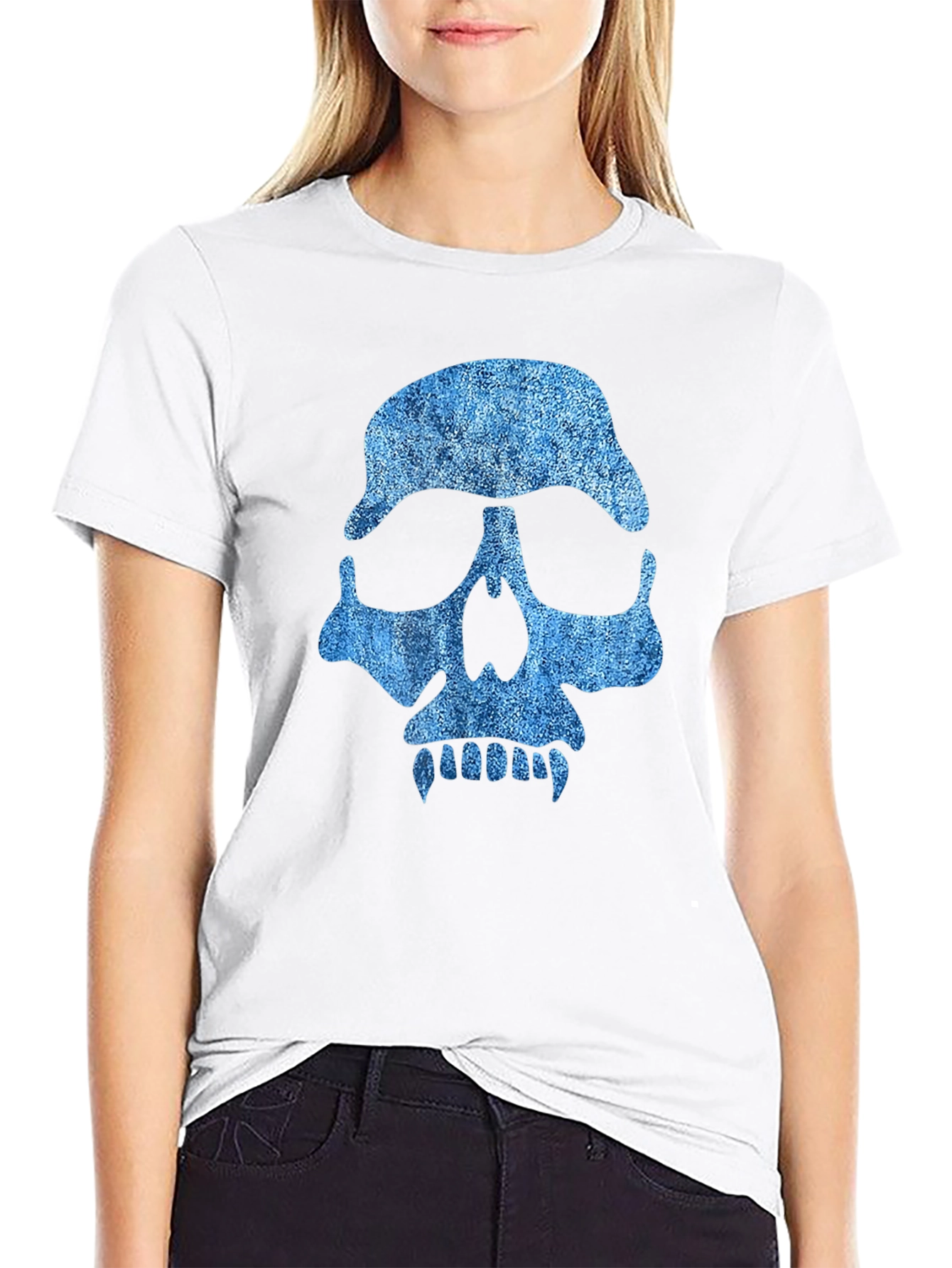 Black Skull Graphic Tee - Denim Style view 9