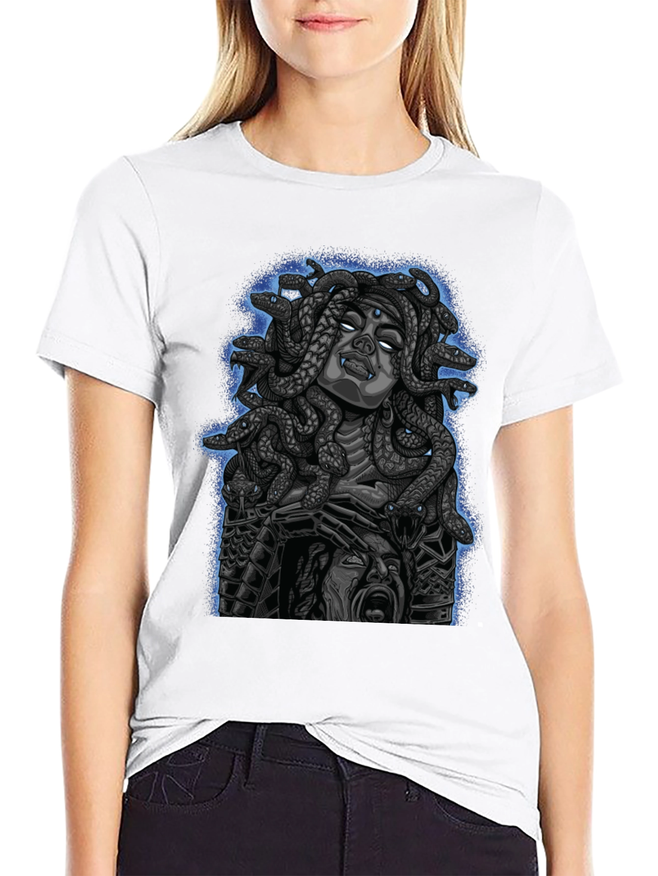 Black Medusa Graphic Print Tee - Mythical Style view 9