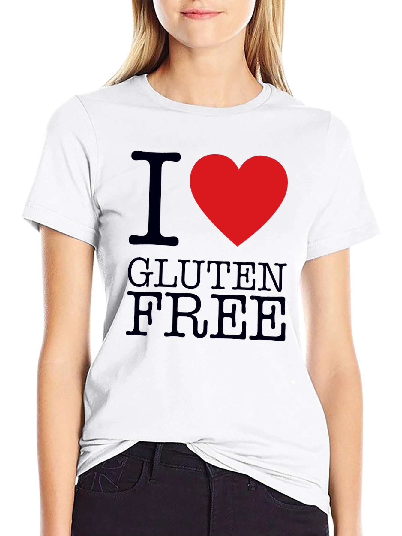 Black I Heart Gluten Free T-Shirt - Mens Black Tee view 9