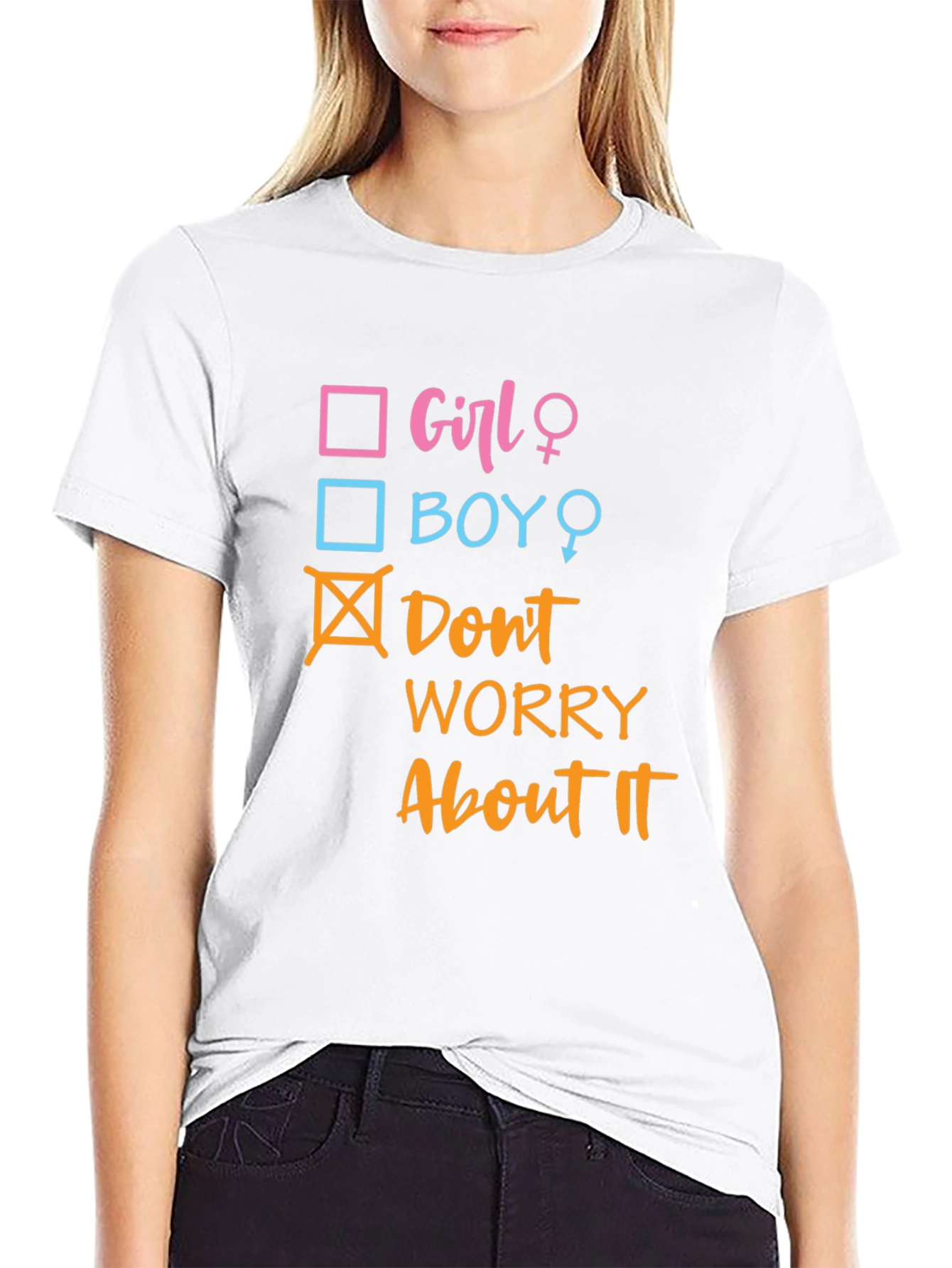 Black Funny Gender Reveal T-Shirt - Don't Worry About It! view 9