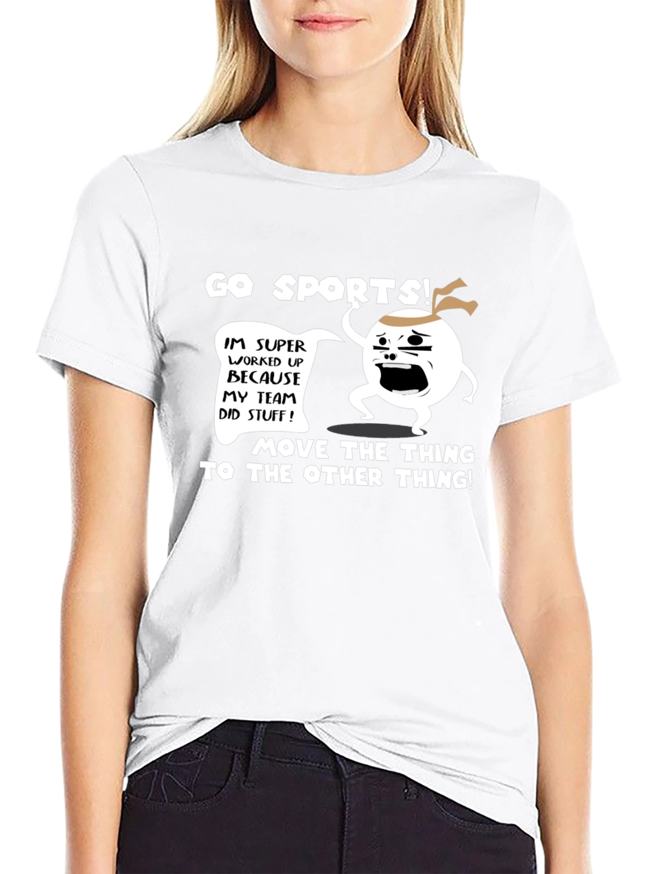 Black Go Sports! T-Shirt - Funny Team Fan Apparel view 9