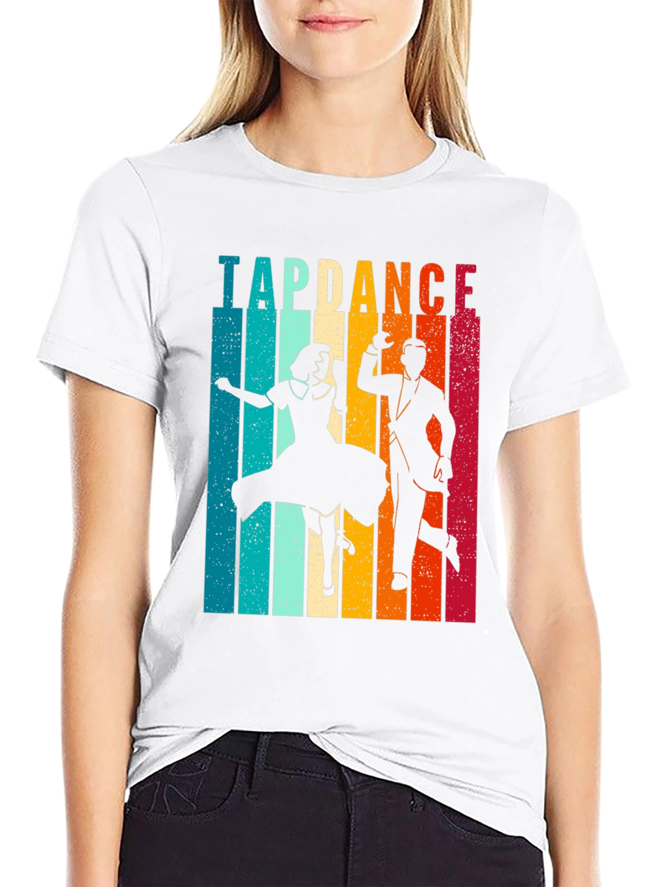 Black Retro Tap Dance T-Shirt - Vintage Dancer Tee view 9