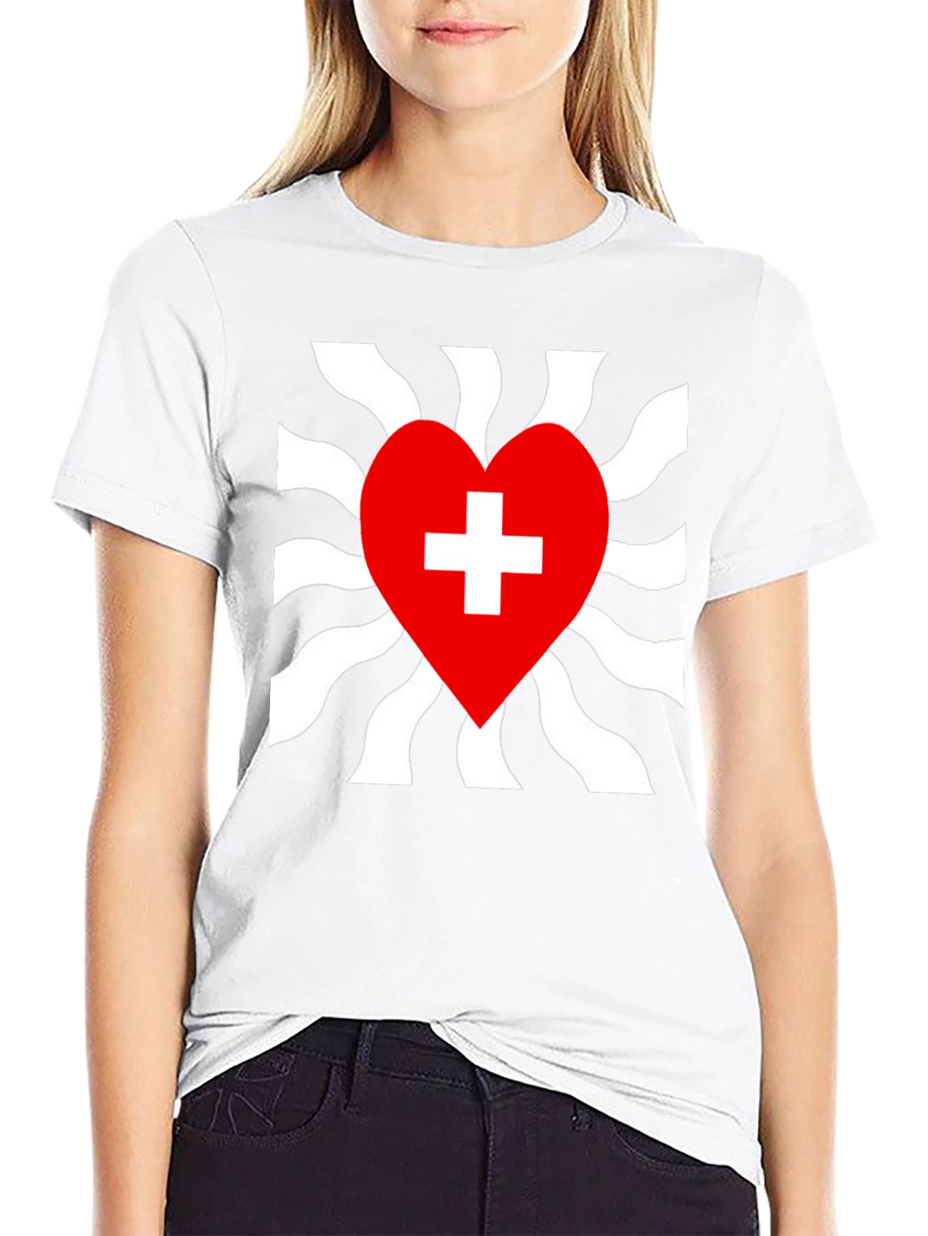 Black Heart Plus Graphic Tee - Stylish Black T-Shirt view 9