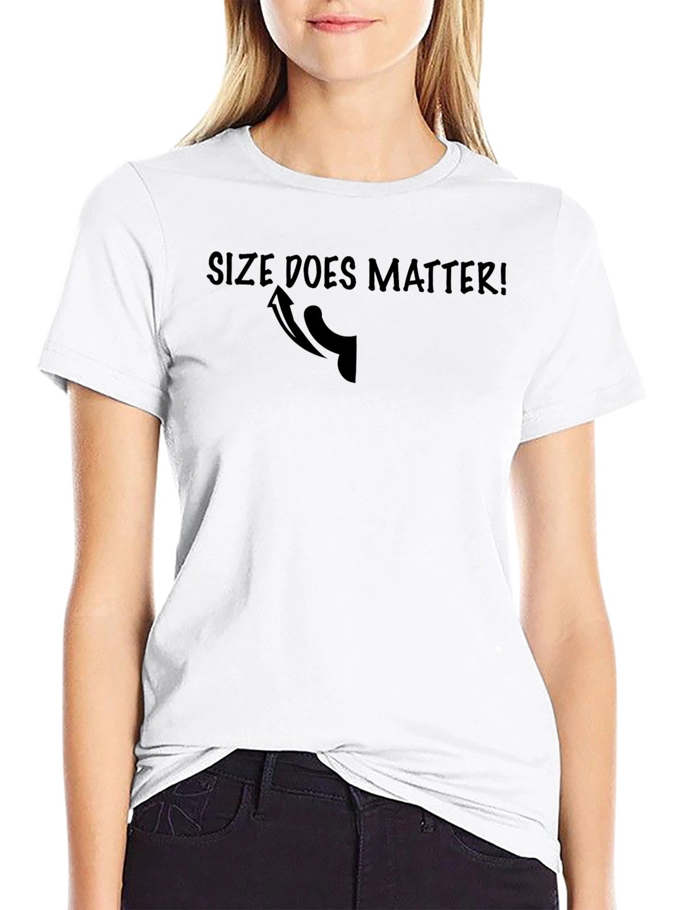 Black Size Does Matter! Humor Graphic T-Shirt view 9
