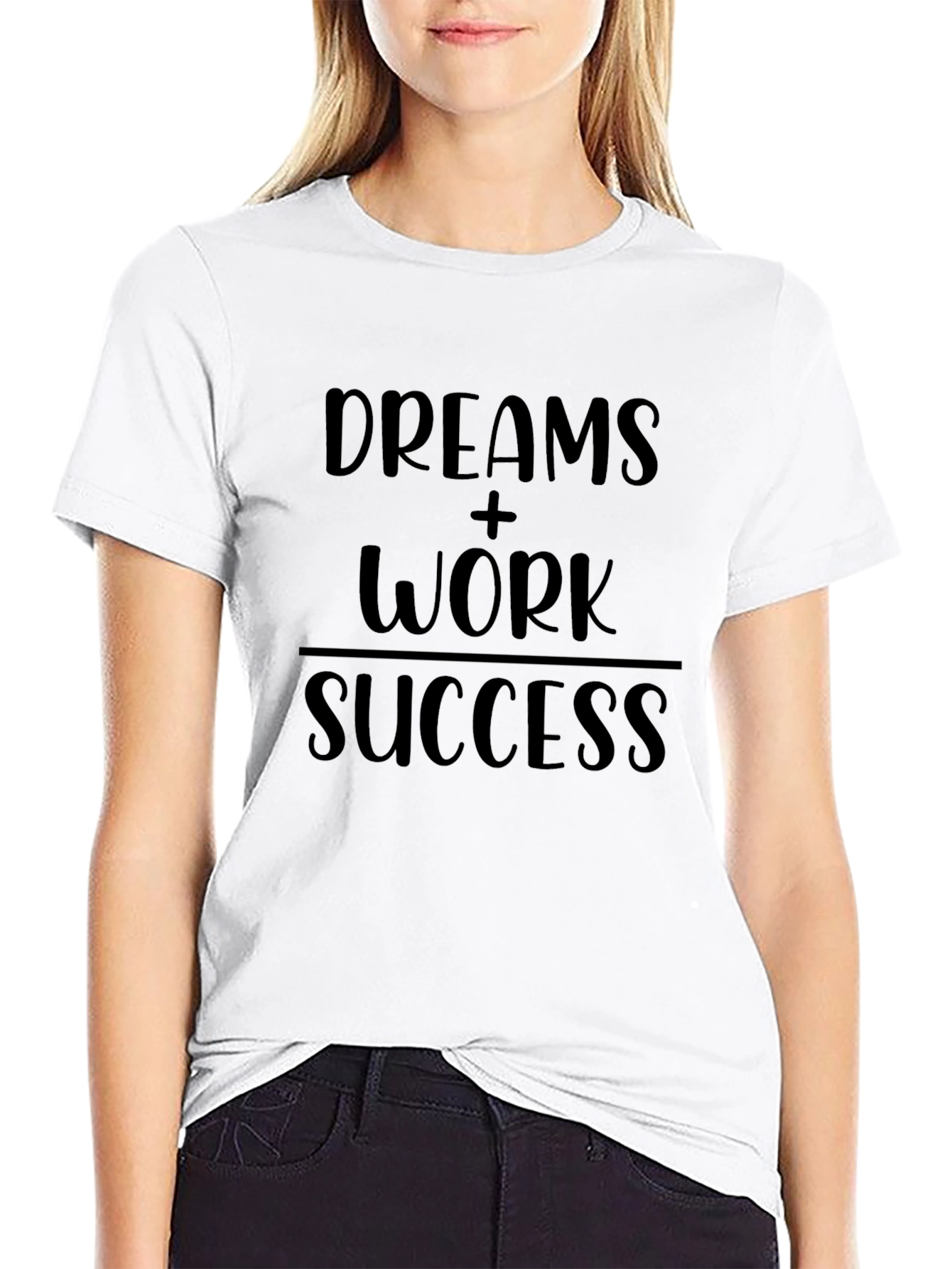 Black Dreams + Work = Success Graphic Tee - Black view 9