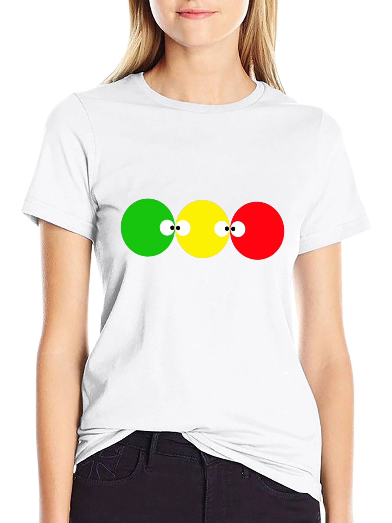 Black Funny Traffic Light T-Shirt view 9